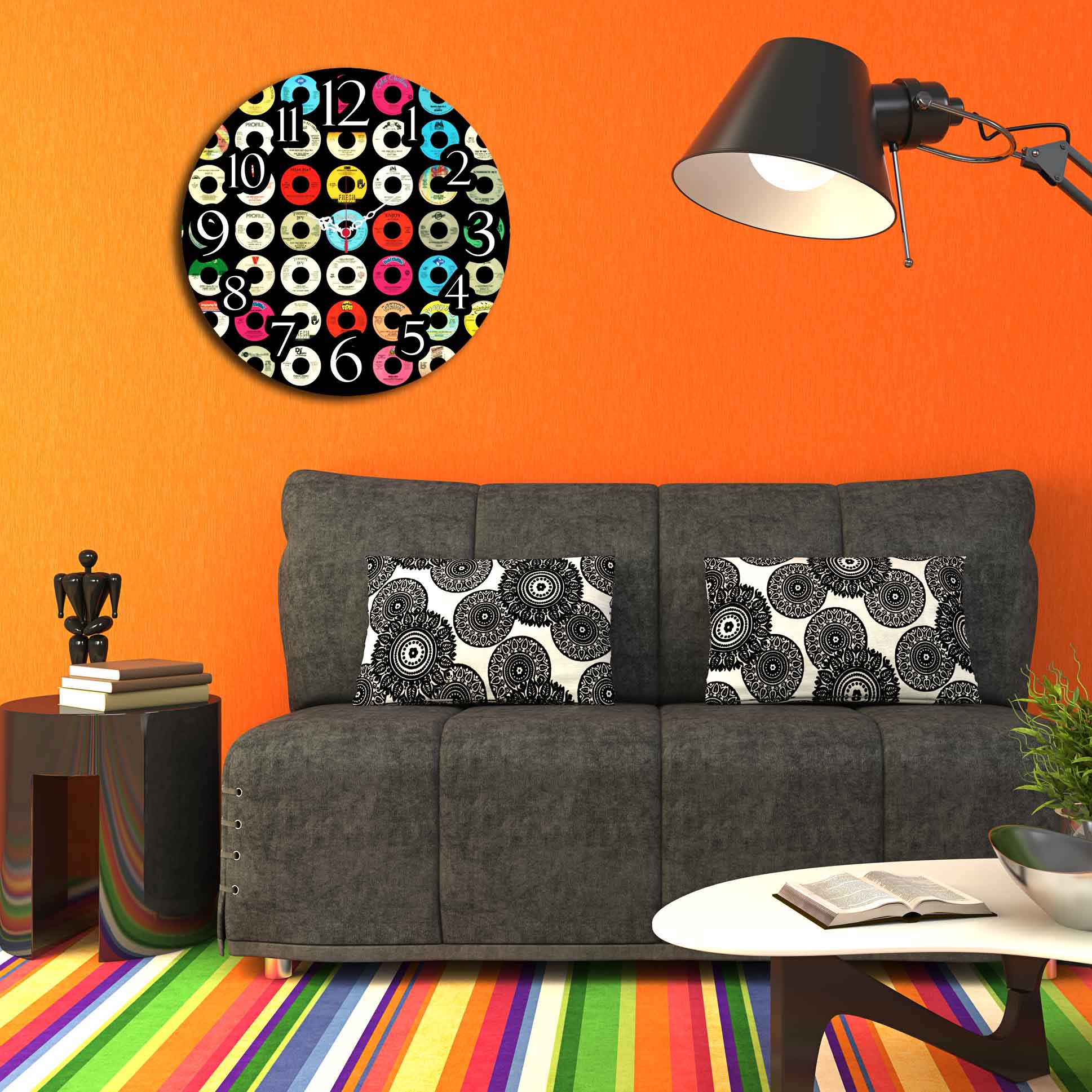 Relógio Decorativo Ms-18 Multicolor - Design Moderno MDF 40cm
