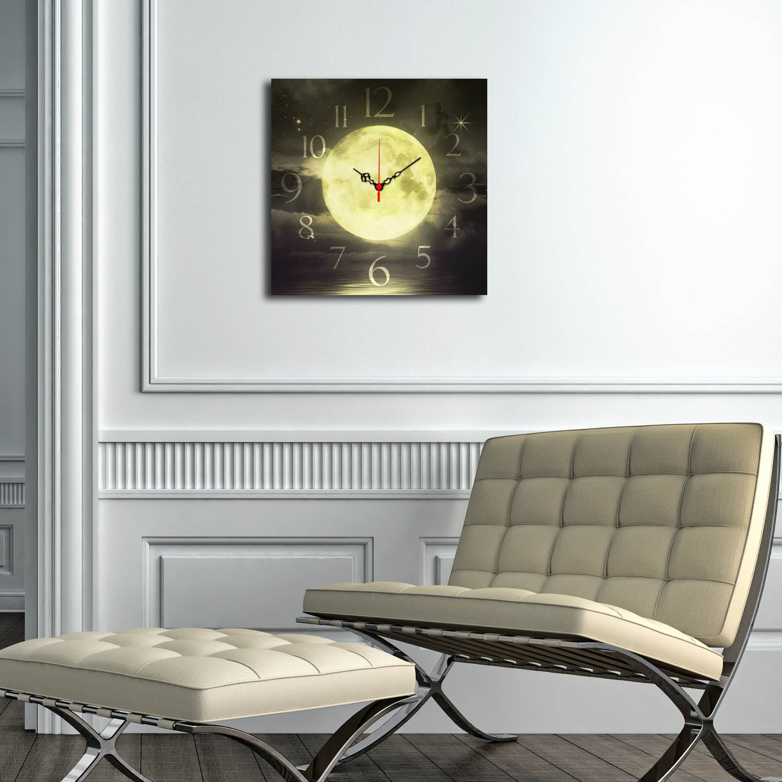 Relógio Decorativo MDF Multicolor Msk-10 - Design Moderno 40x40cm