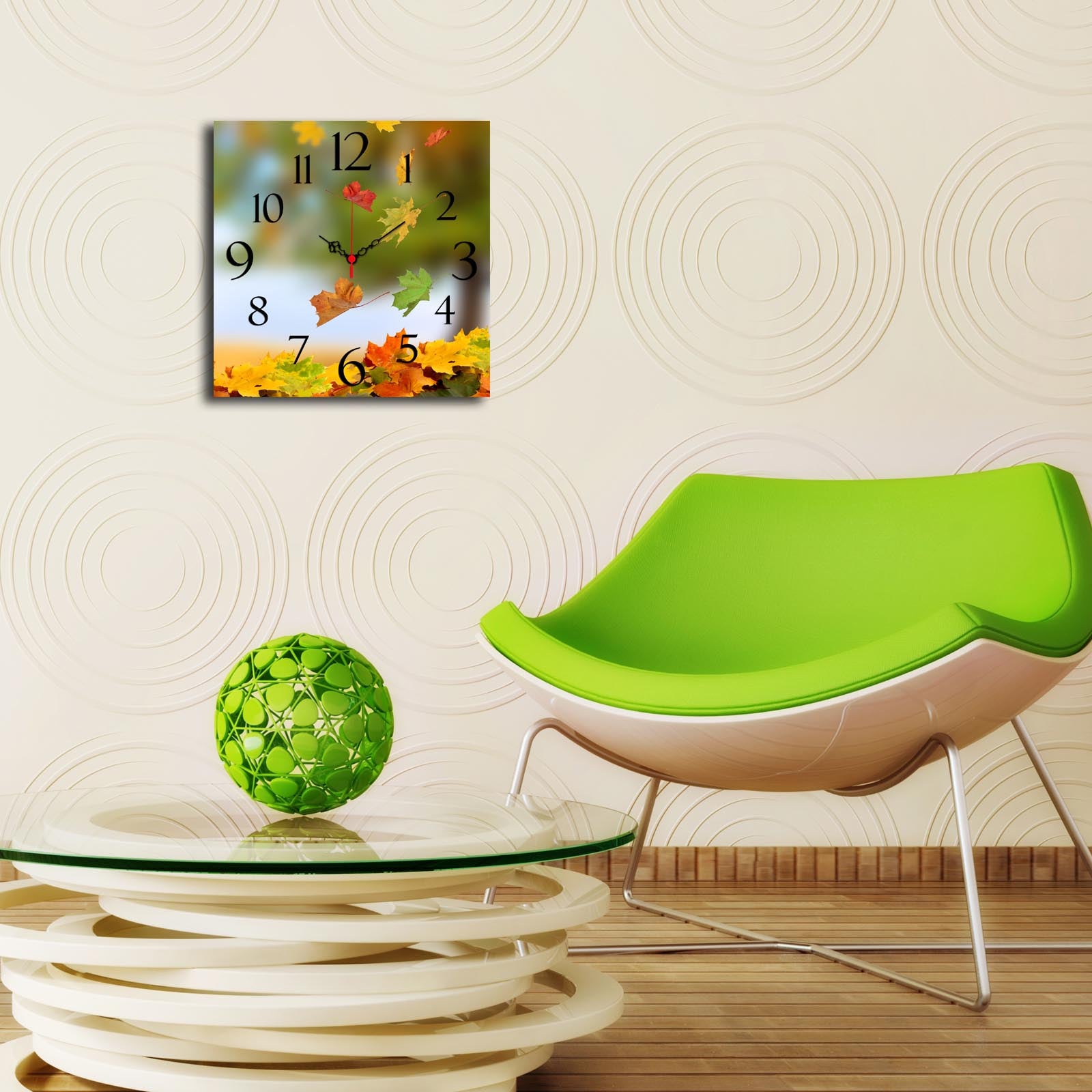 Relógio de Parede Decorativo MDF Multicolor 40x40cm - Design Premium