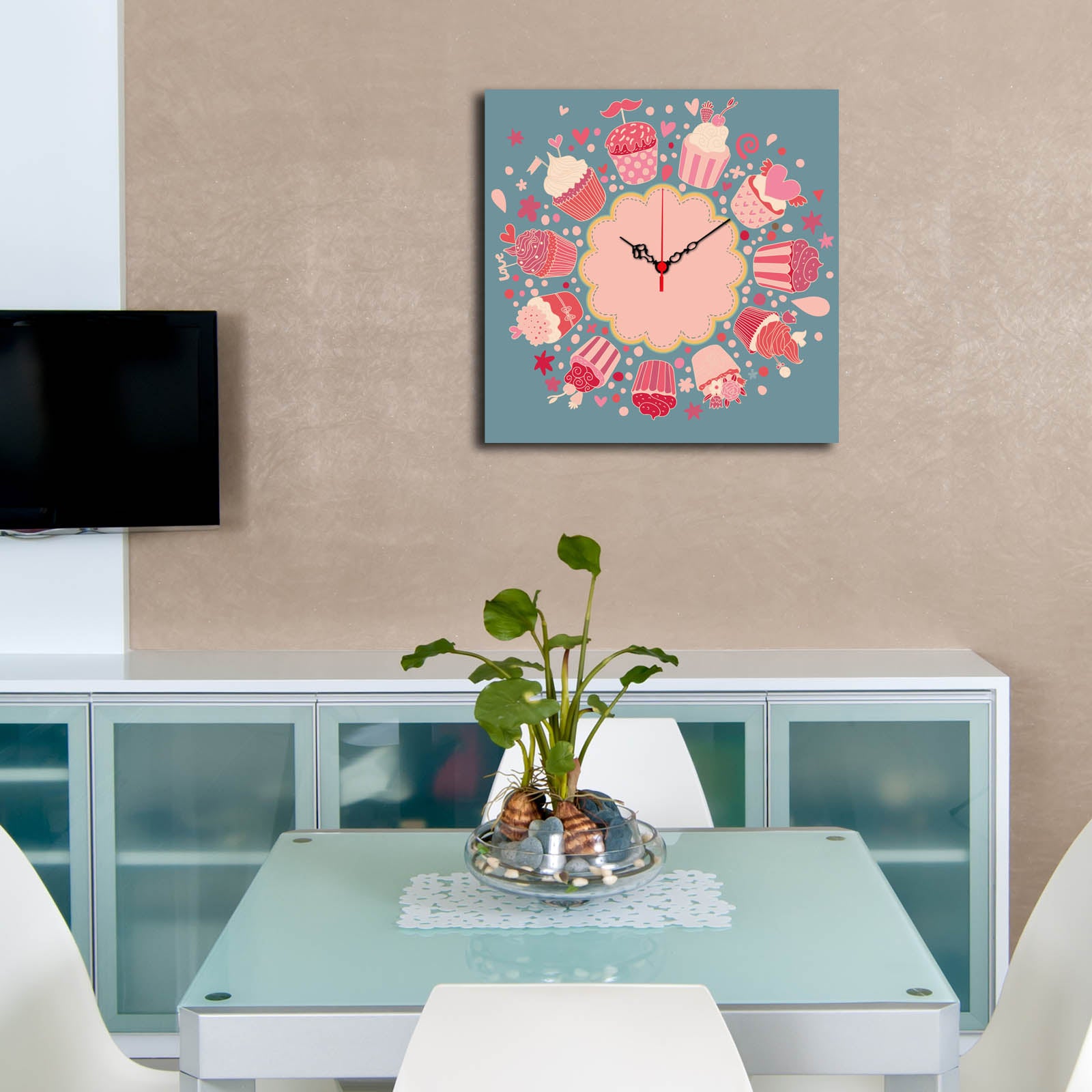 Relógio Decorativo MDF Multicolor MSK-19 - Design Moderno 40x40cm