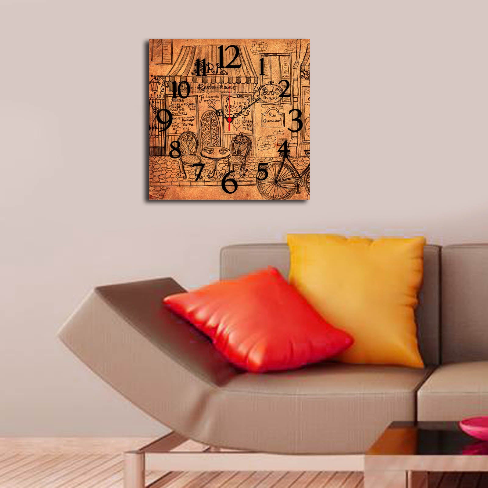 Relógio Decorativo MDF Multicolor MSK-20 - Design Moderno 40x40cm