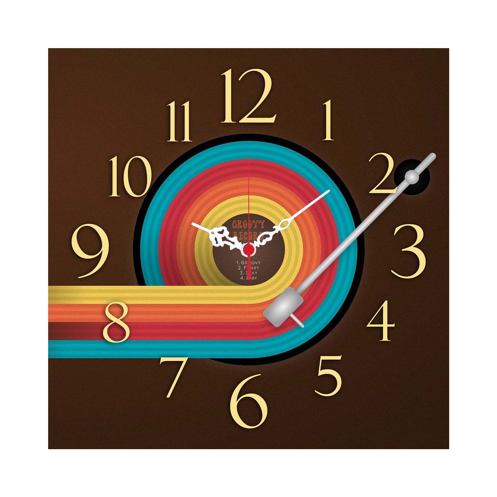 Relógio Decorativo MDF Multicolor Msk-44 - Design Moderno 40x40cm