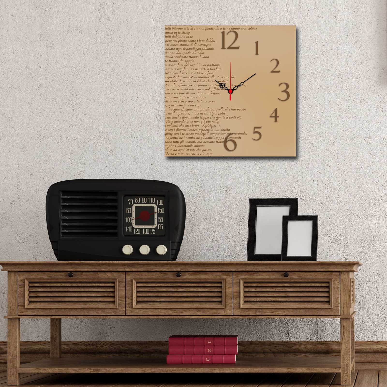 Relógio Decorativo MDF Multicolor Msk-47 - Design Moderno 40x40cm