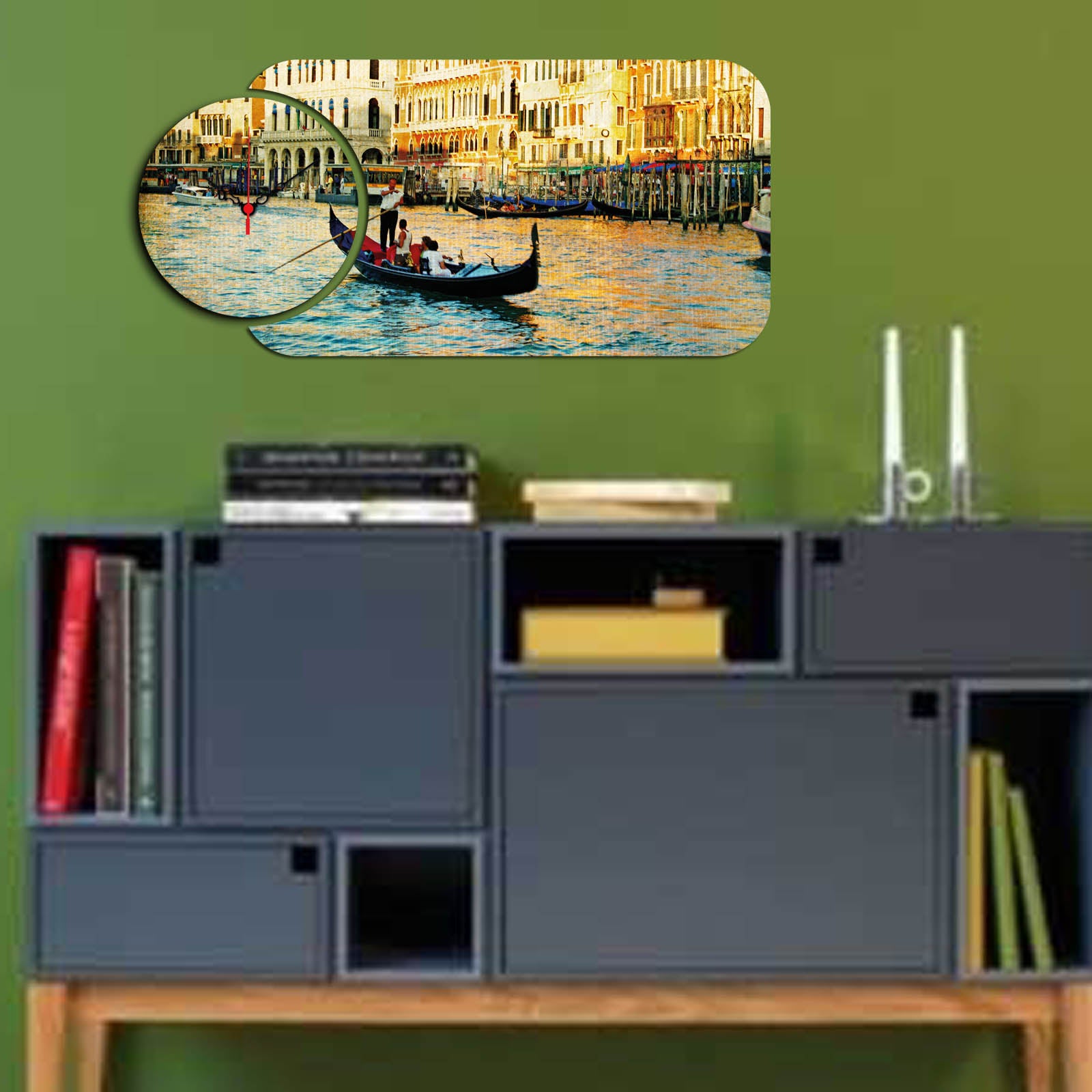 Relógio Decorativo MDF Multicolor - Design Moderno 2 Peças