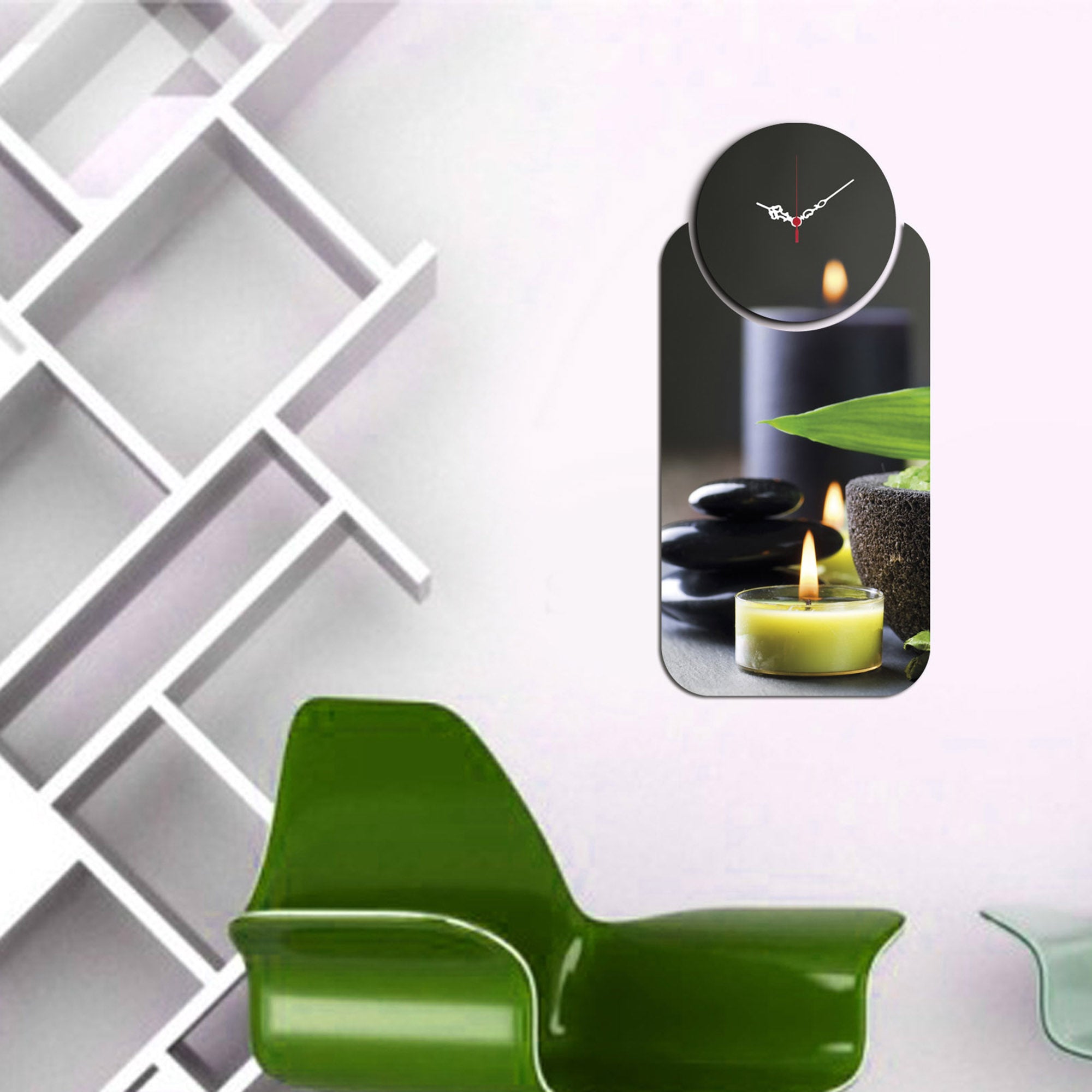 Relógio Decorativo MDF Multicolor YMS-12 - 2 Peças Design Único
