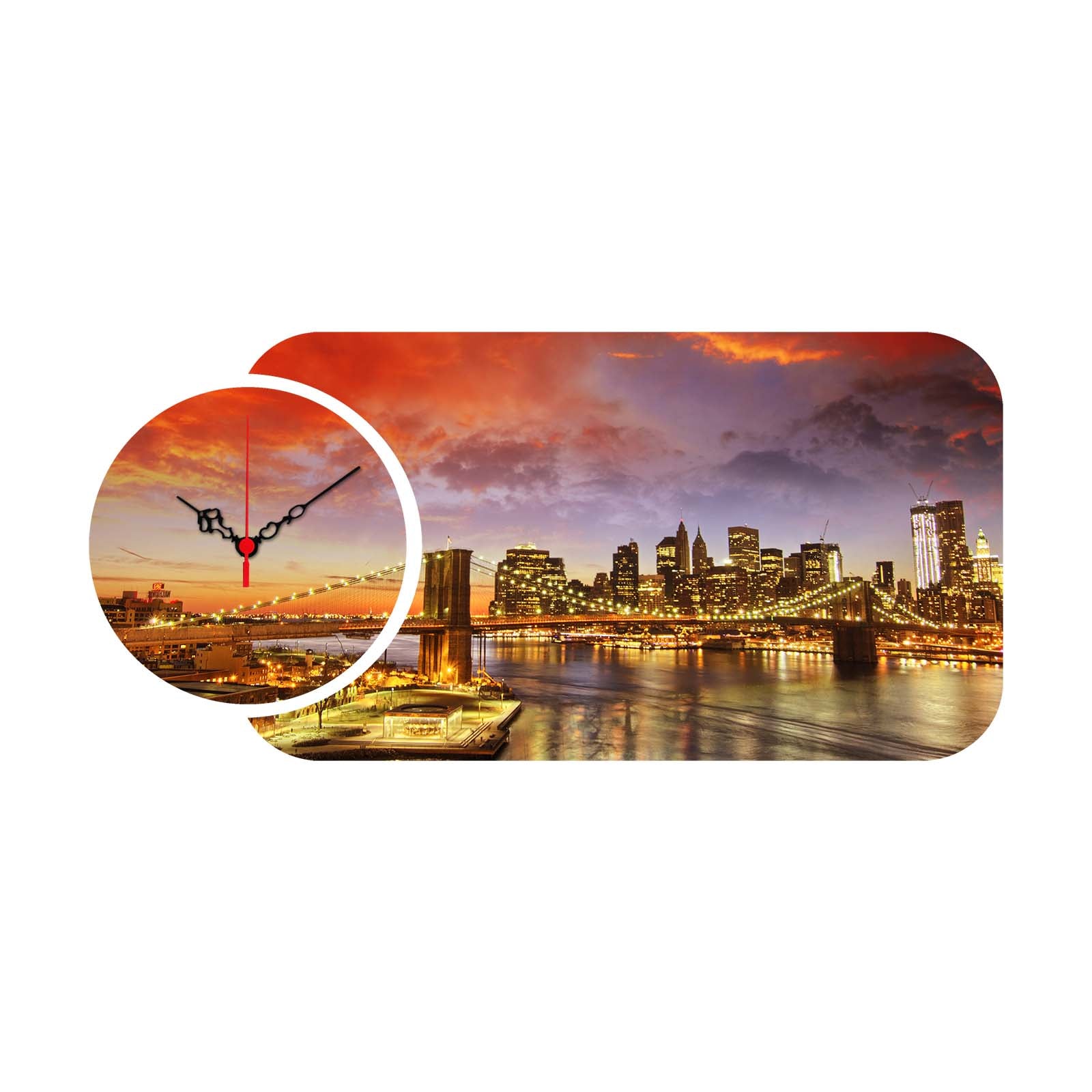 Relógio Decorativo MDF Multicolor YMS-44 - 2 Peças Premium