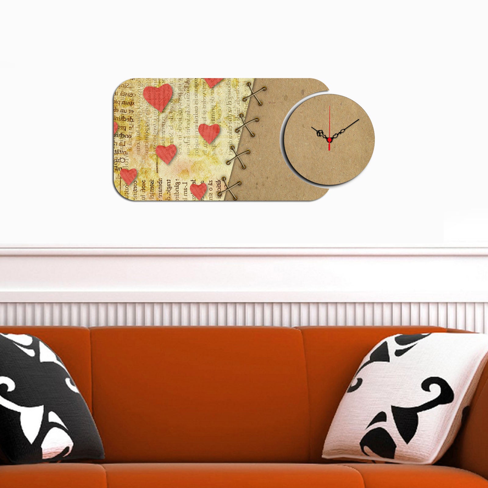 Relógio Decorativo MDF Multicolor YMS-63 - 2 Peças Design Luxo