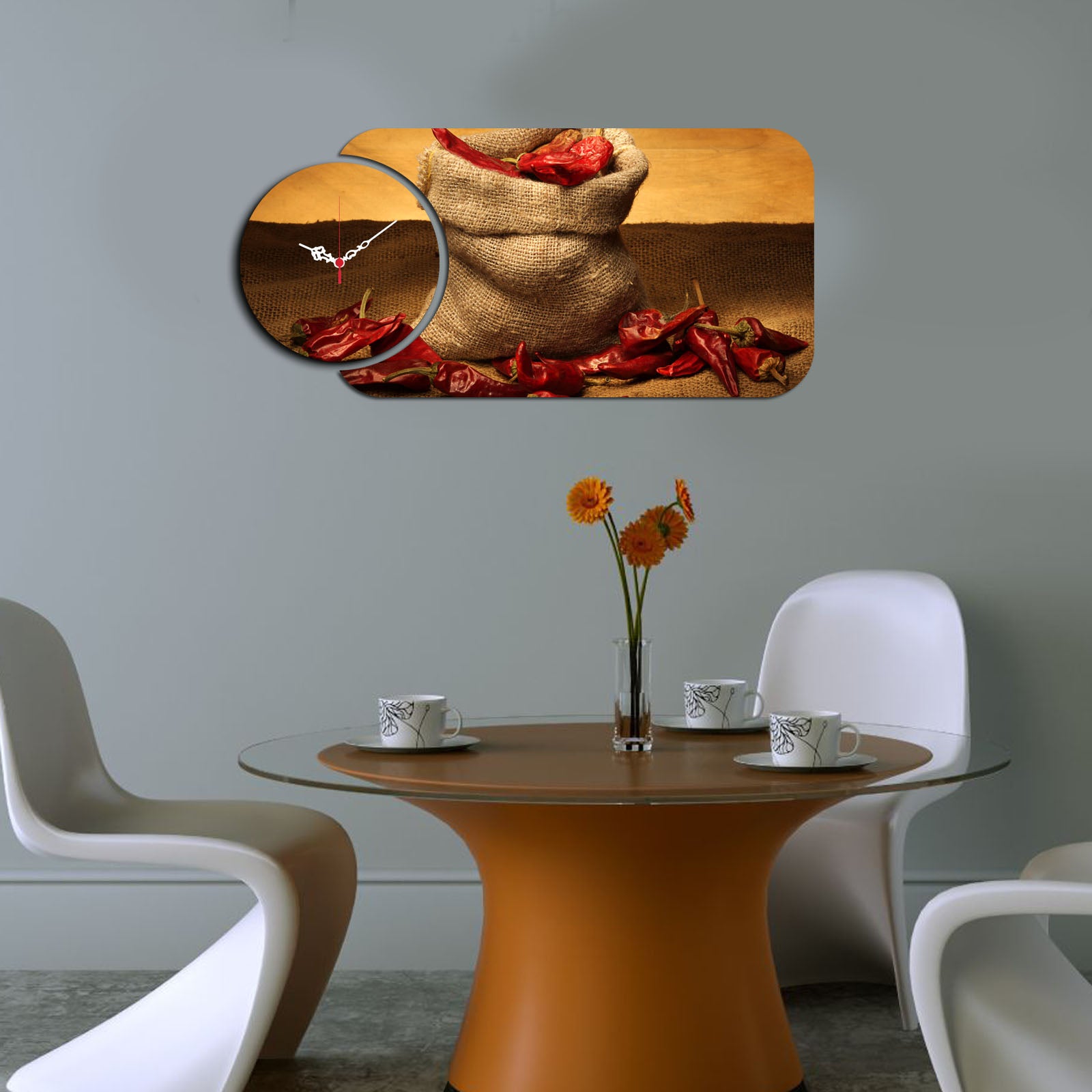 Relógio Decorativo Multicolor MDF - Conjunto 2 Peças YMS-64
