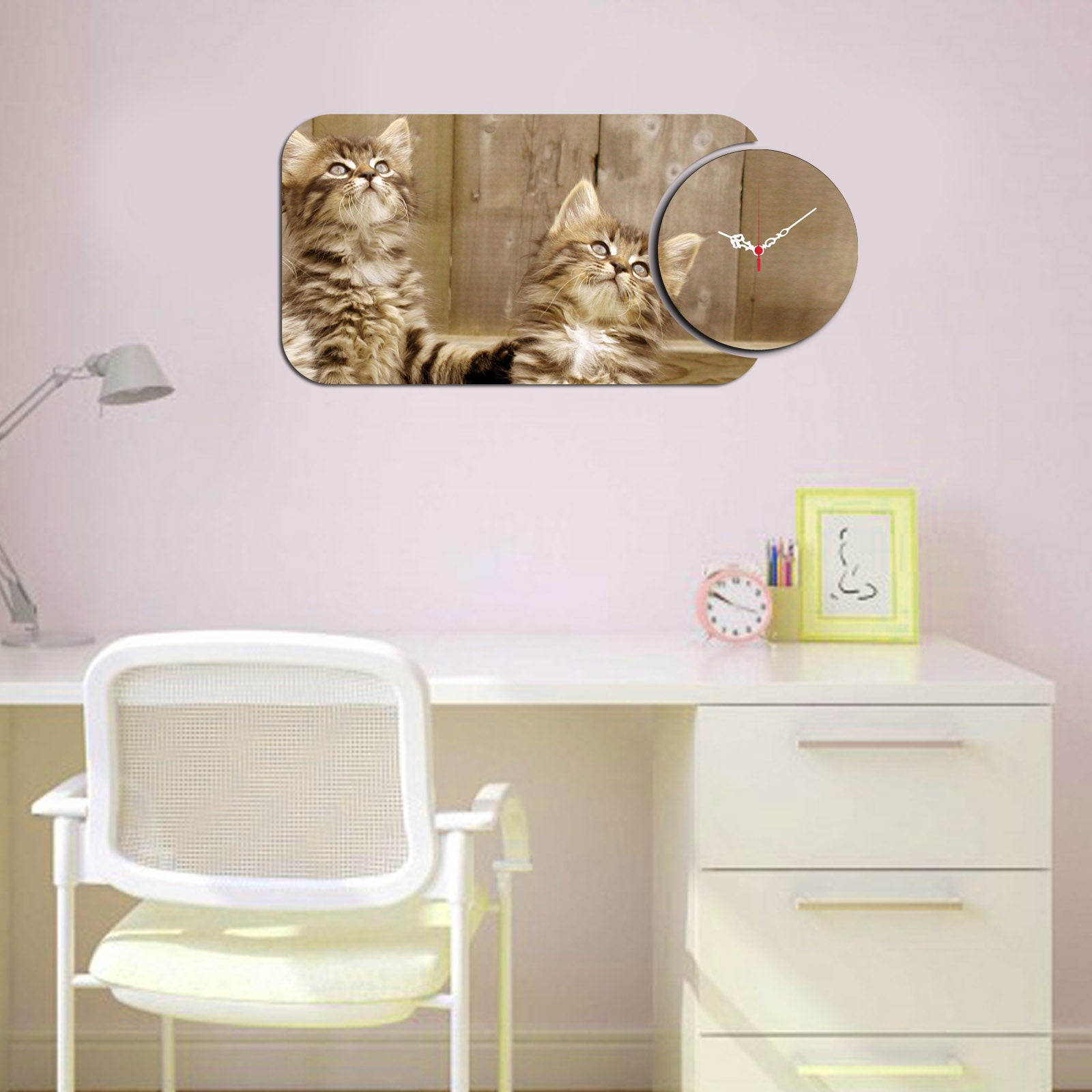 Relógio Decorativo MDF Multicolor YMS-79 - 2 Peças Premium