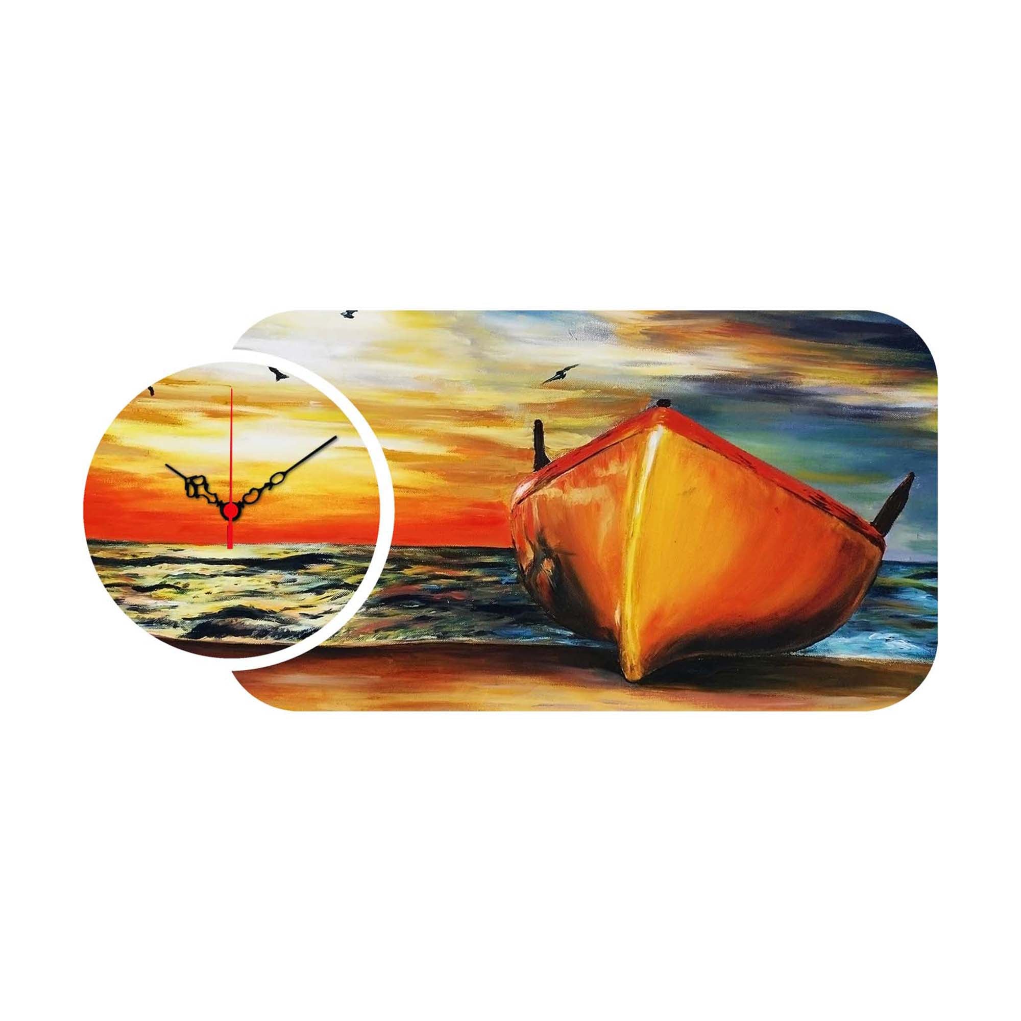 Relógio Decorativo MDF Multicolor YMS-80 - Set 2 Peças Premium
