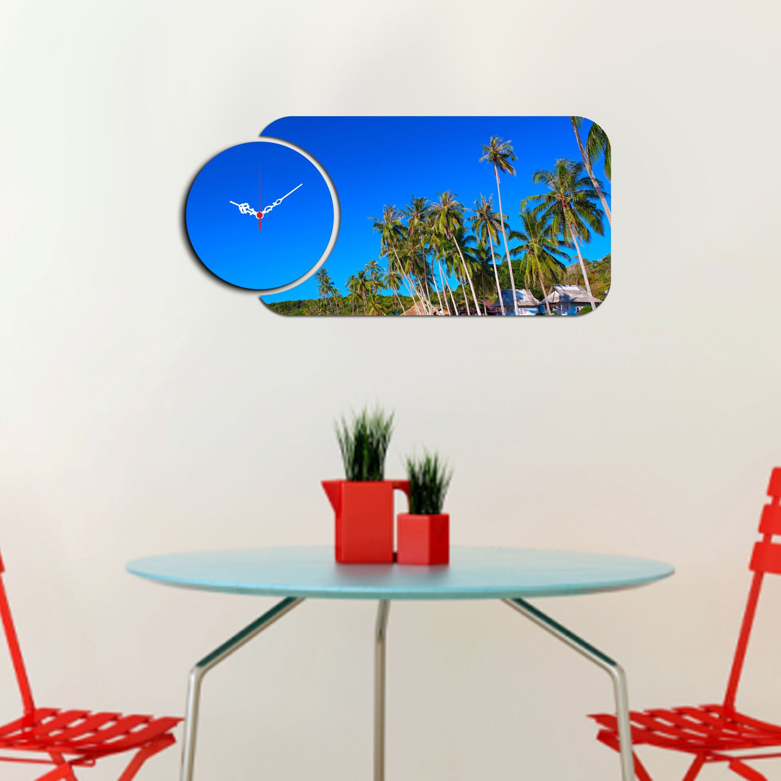 Relógio Decorativo MDF Multicolor YMS-83 - 2 Peças Premium