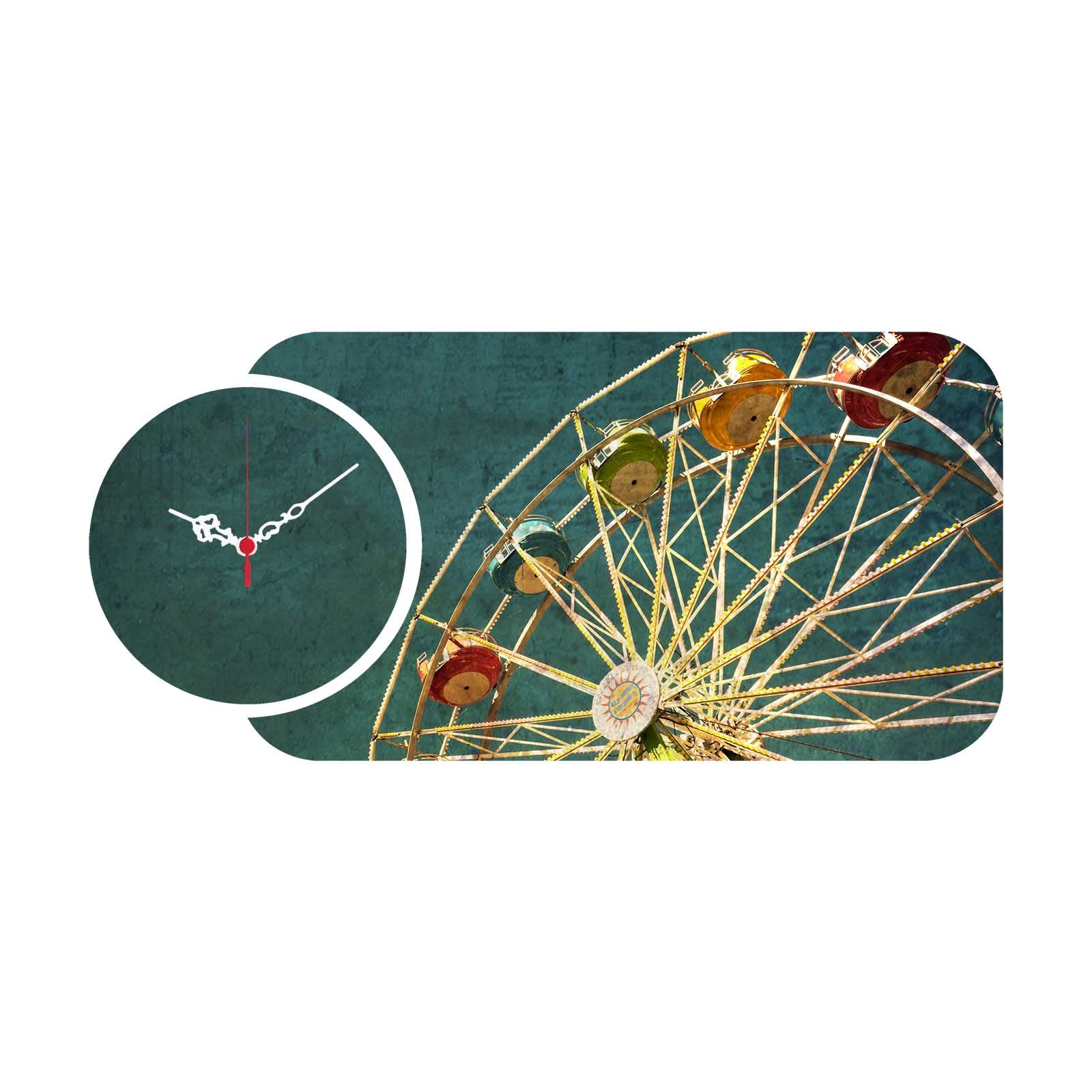 Relógio Decorativo MDF Multicolor YMS-88 - 2 Peças Premium