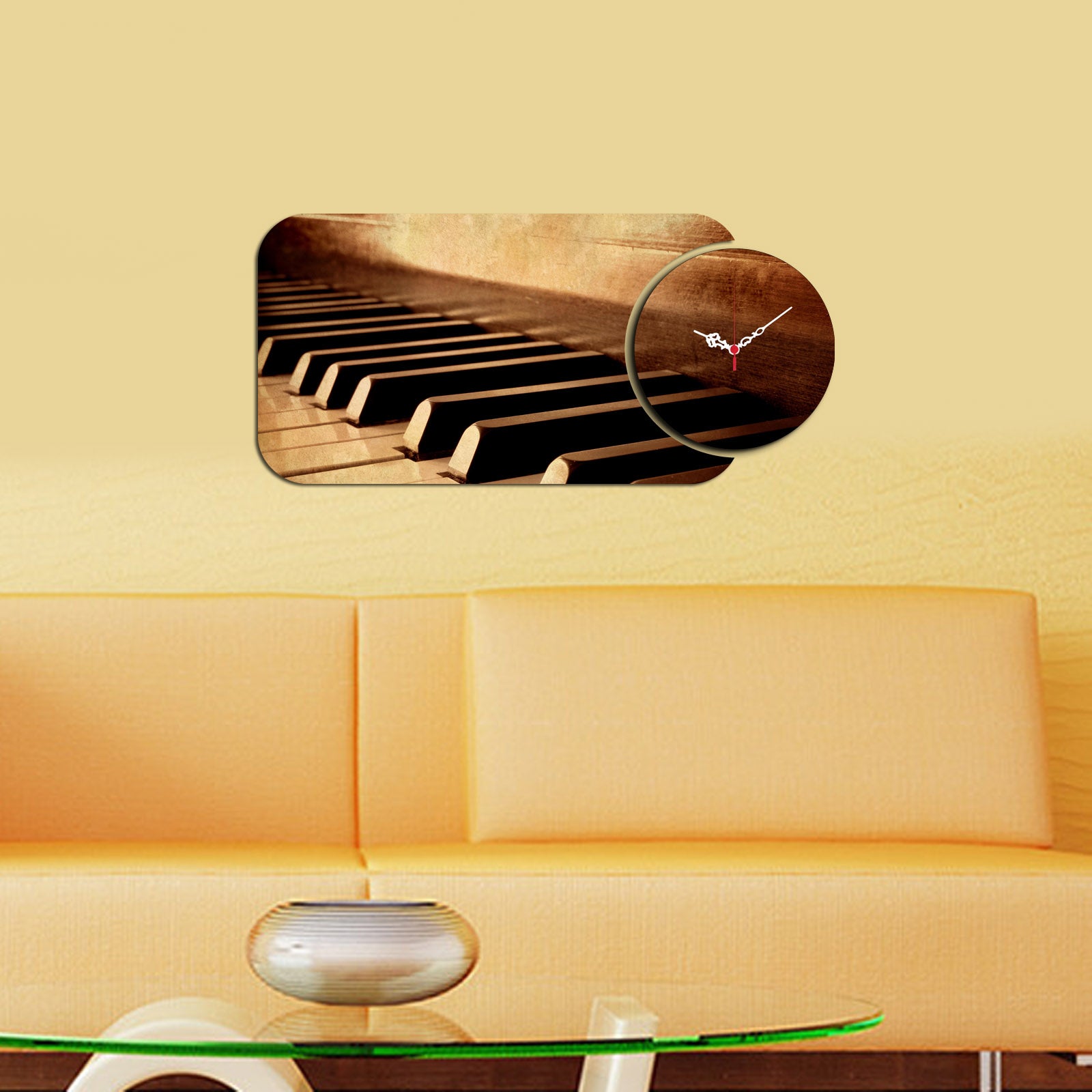 Relógio Decorativo Multicolor MDF YMS-89 - 2 Peças Premium