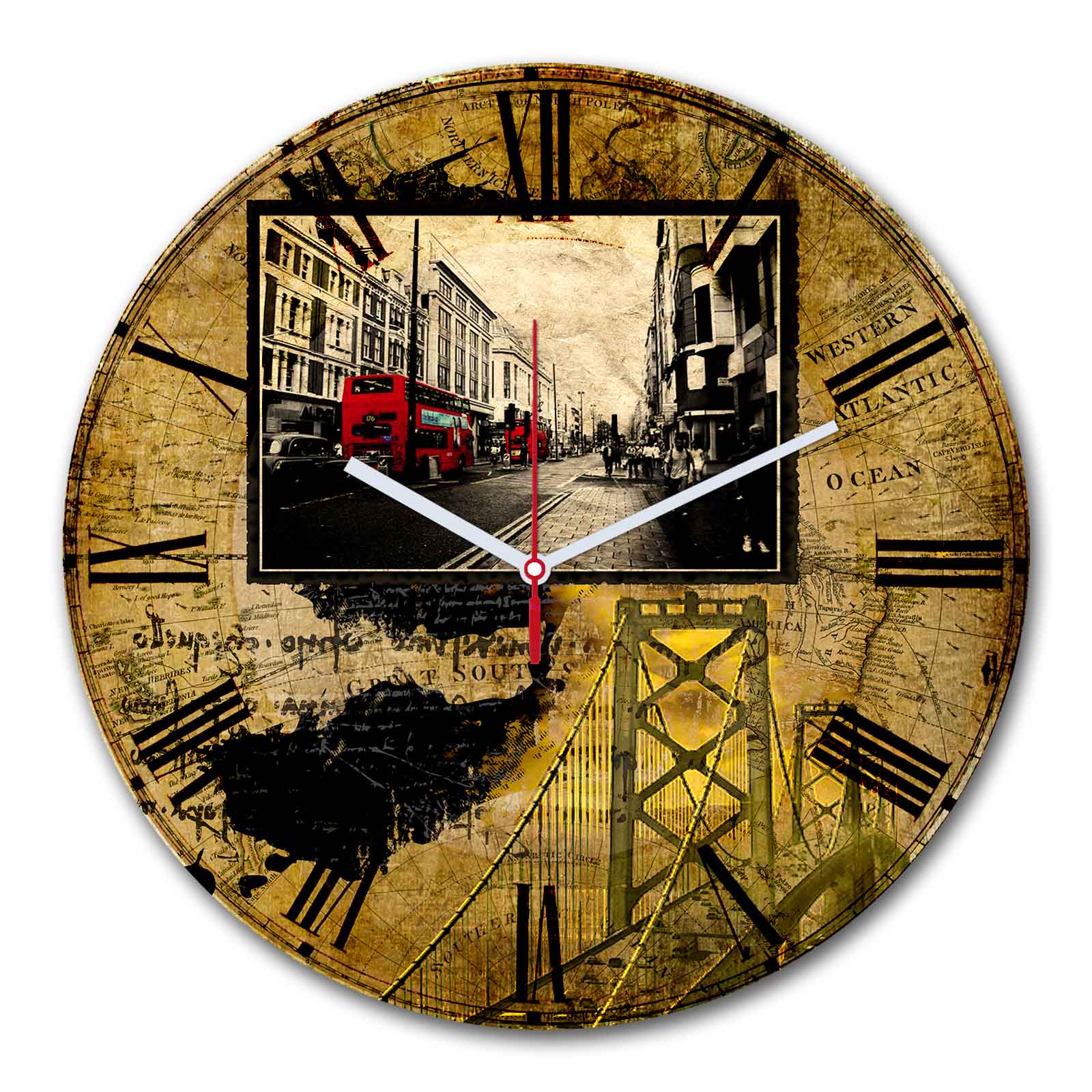 Relógio Decorativo MDF Multicolor 30cm - Design Moderno Premium