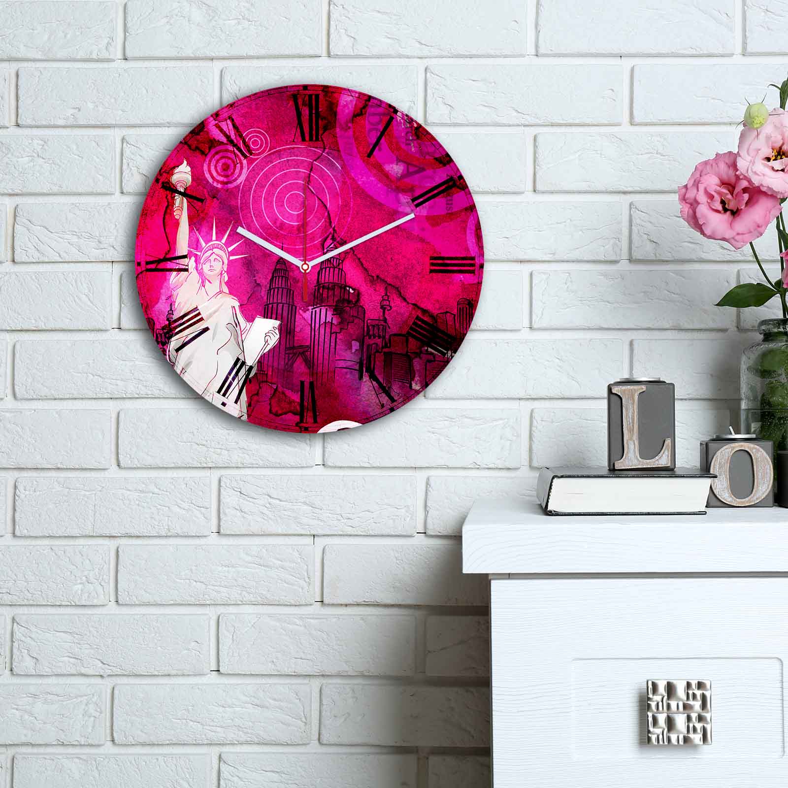 Relógio Decorativo MDF Multicolor 30cm - Design Moderno