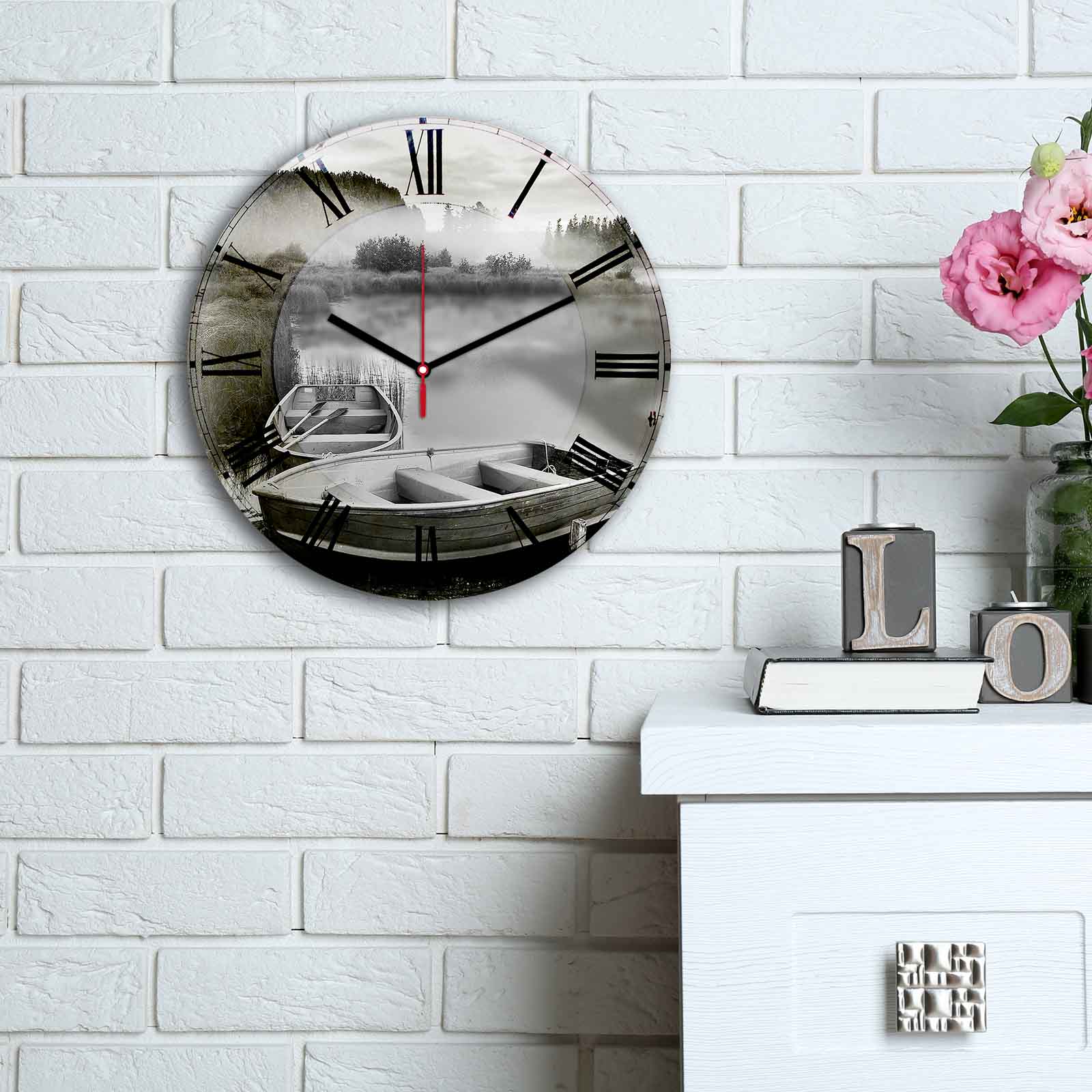 Relógio Decorativo MDF Multicolor 30cm - Design Moderno
