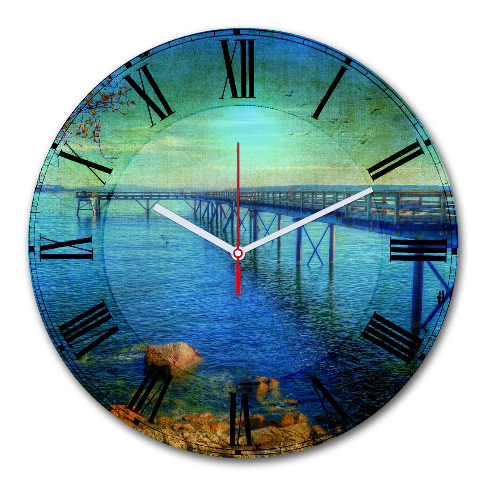 Relógio Decorativo MDF Multicolor 30cm - Design Contemporâneo