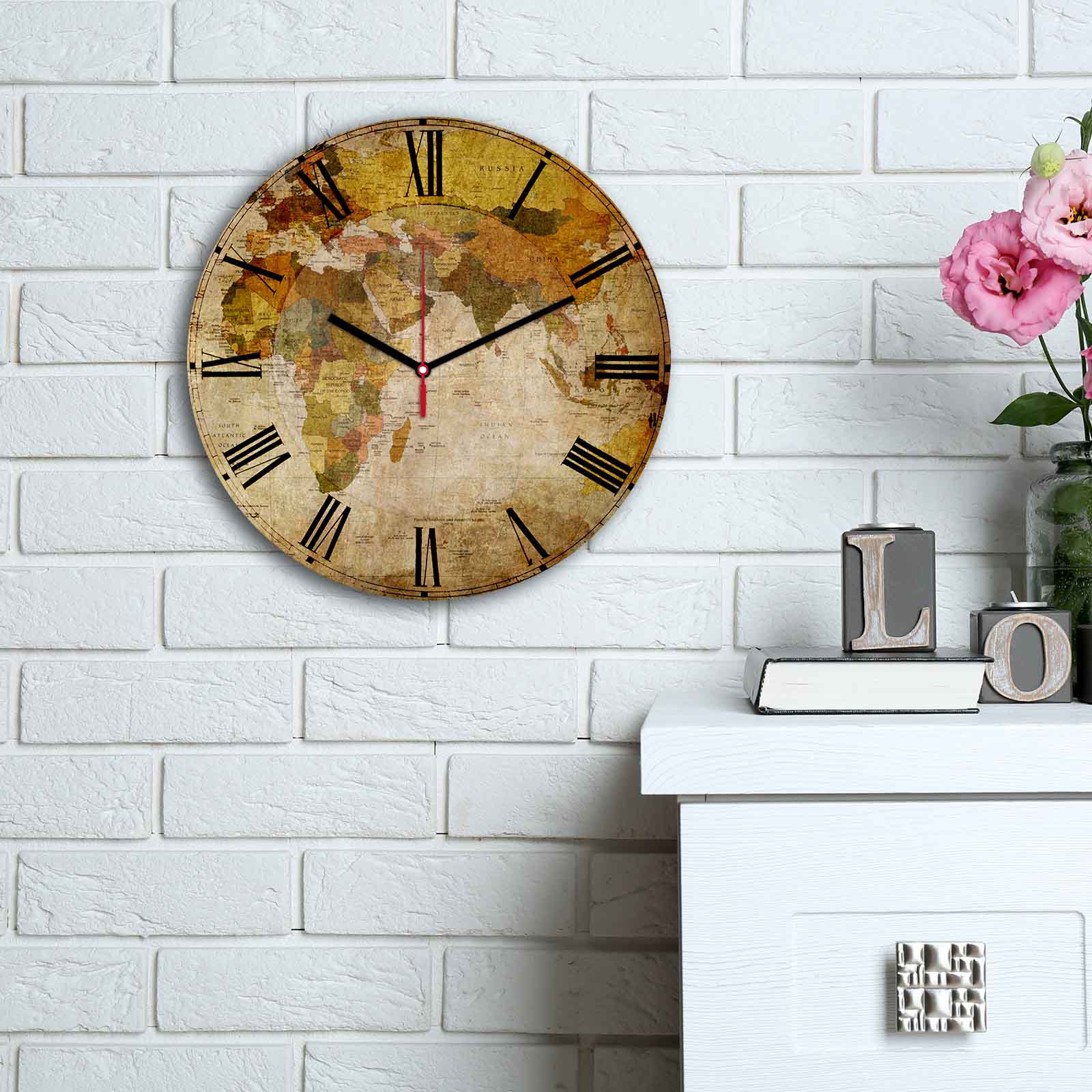 Relógio Decorativo MDF Multicolor 30cm - Design Moderno Premium