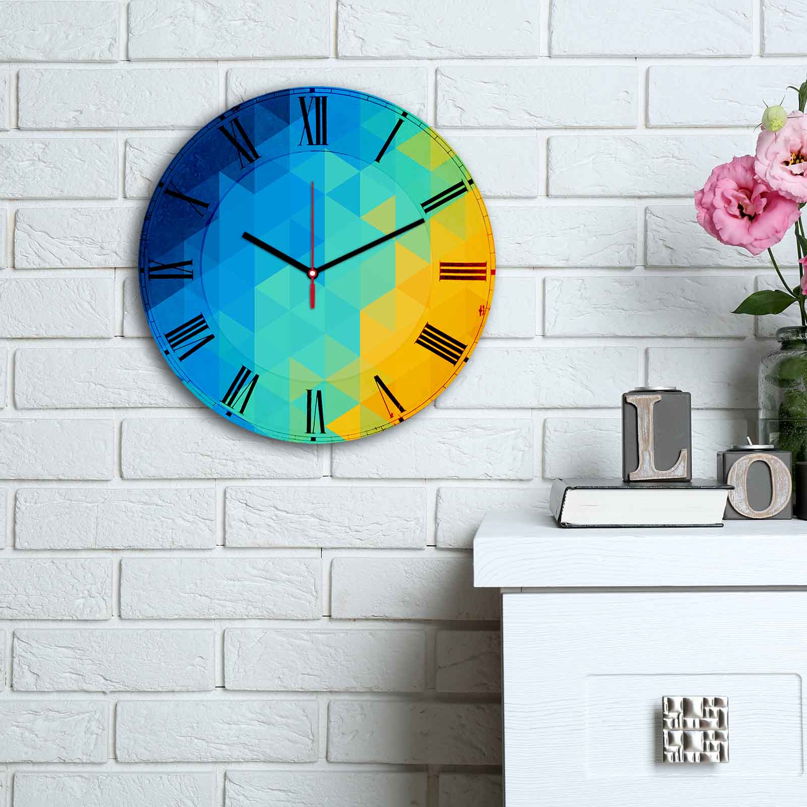 Relógio Decorativo MDF Multicolor 30cm - Design Moderno Premium