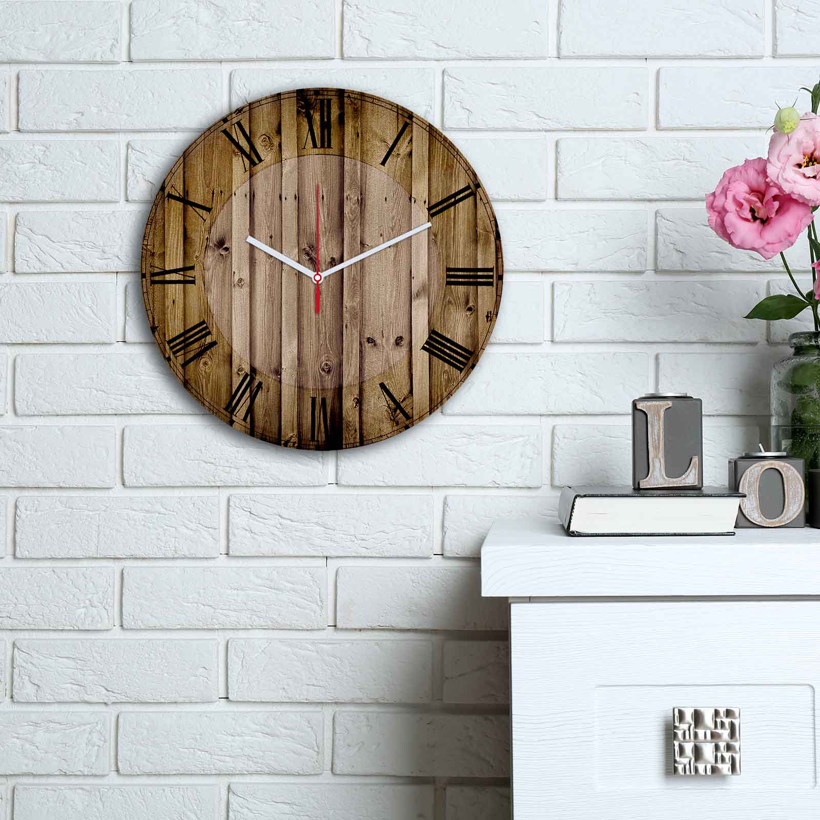 Relógio Decorativo MDF Multicolor 30cm - Design Moderno Premium