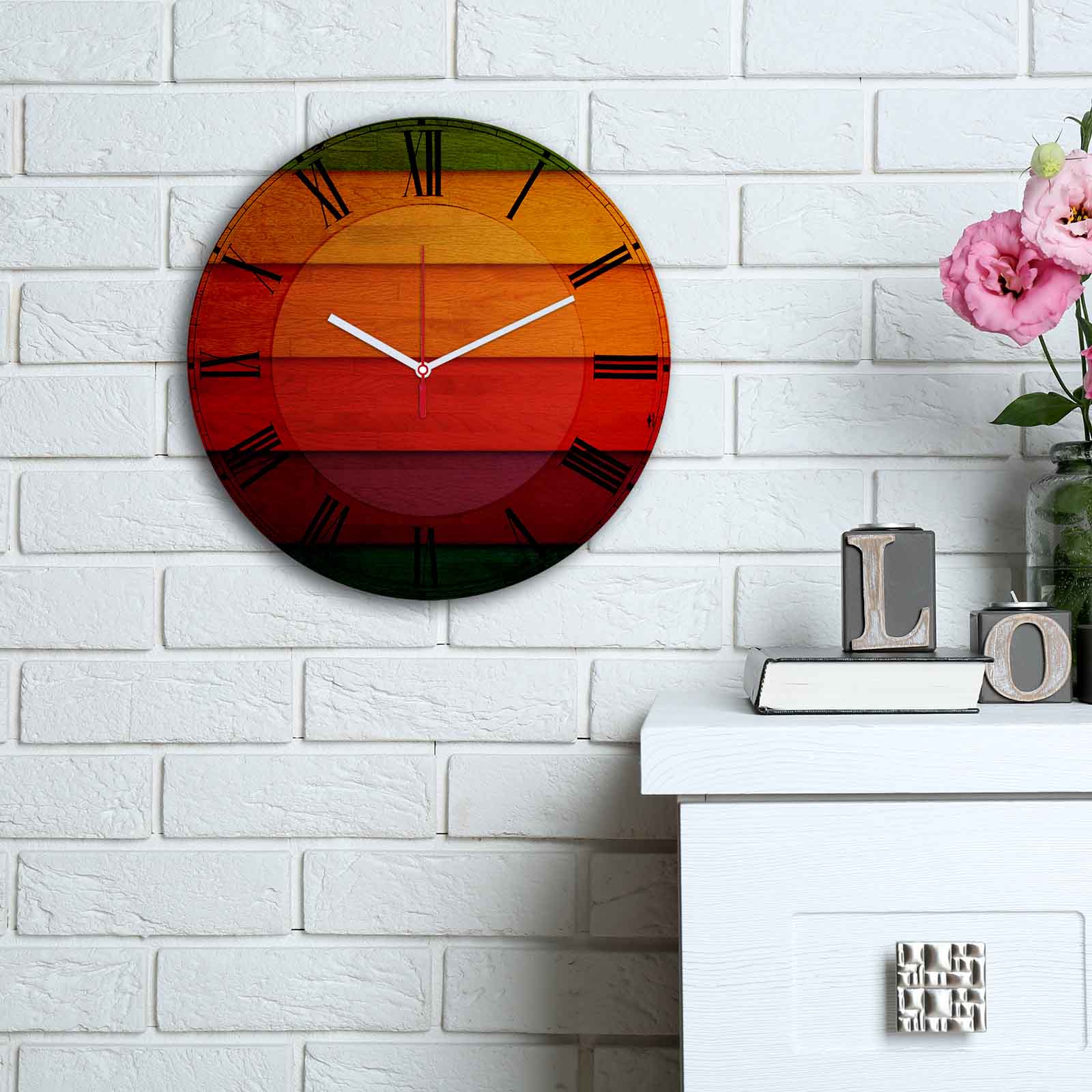 Relógio Decorativo MDF Multicolor - Design Moderno 30cm