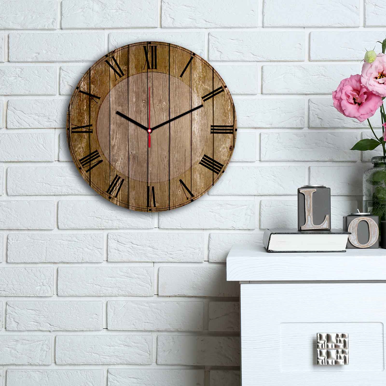 Relógio Decorativo MDF Multicolor 30cm - Design Moderno