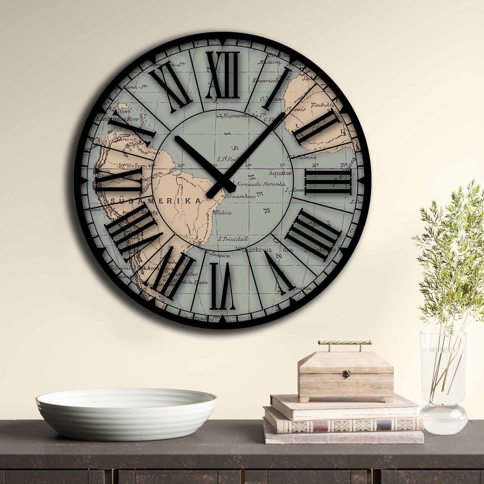 Relógio Decorativo MDF Multicolor 50cm - Design Moderno Premium