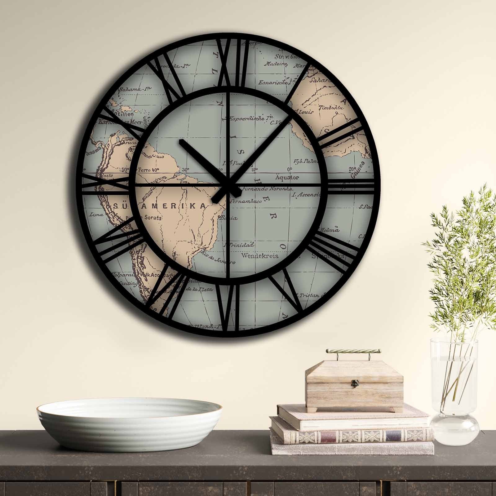 Relógio Decorativo MDF Multicolor 50cm - Design Moderno Premium