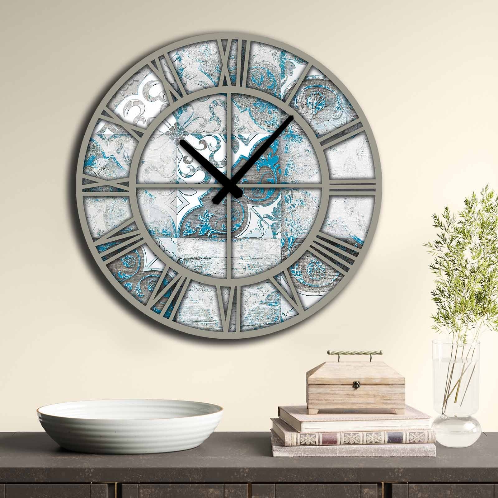 Relógio Decorativo MDF Multicolor 50cm - Design Moderno Premium
