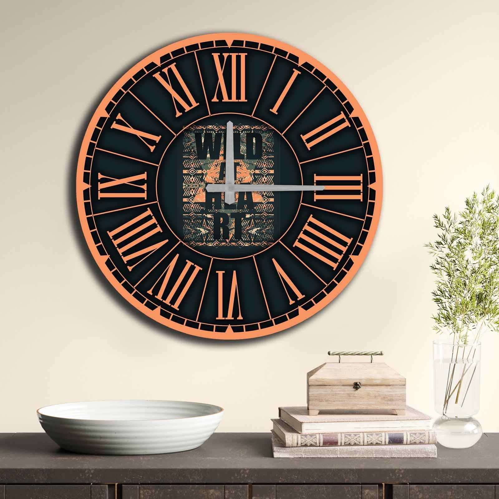 Relógio Decorativo MDF Multicolor 50cm - Design Moderno Premium