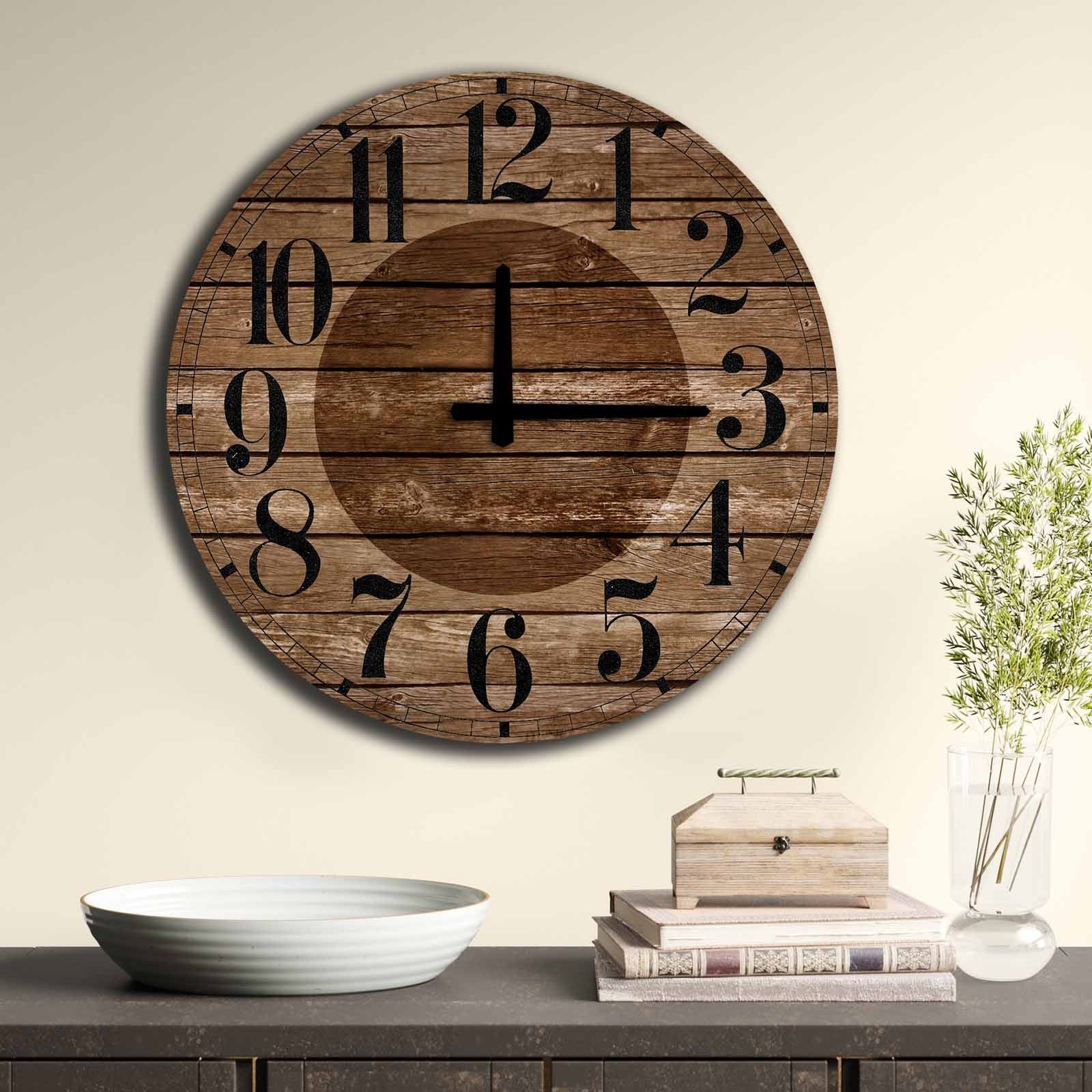 Relógio de Parede Decorativo em MDF Multicolor, 50 cm de Diâmetro (Espessura 5 mm) – 5050MS-037