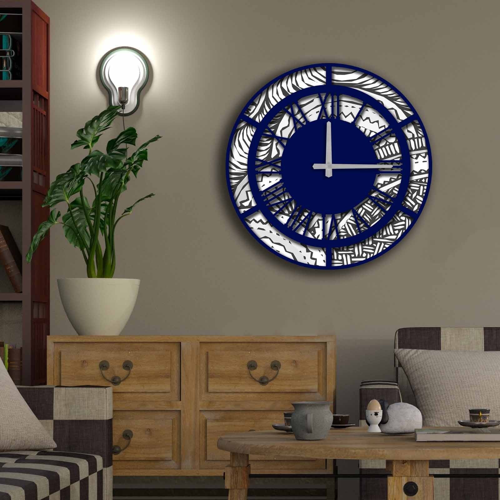 Relógio Decorativo MDF Multicolor 50cm - Design Moderno