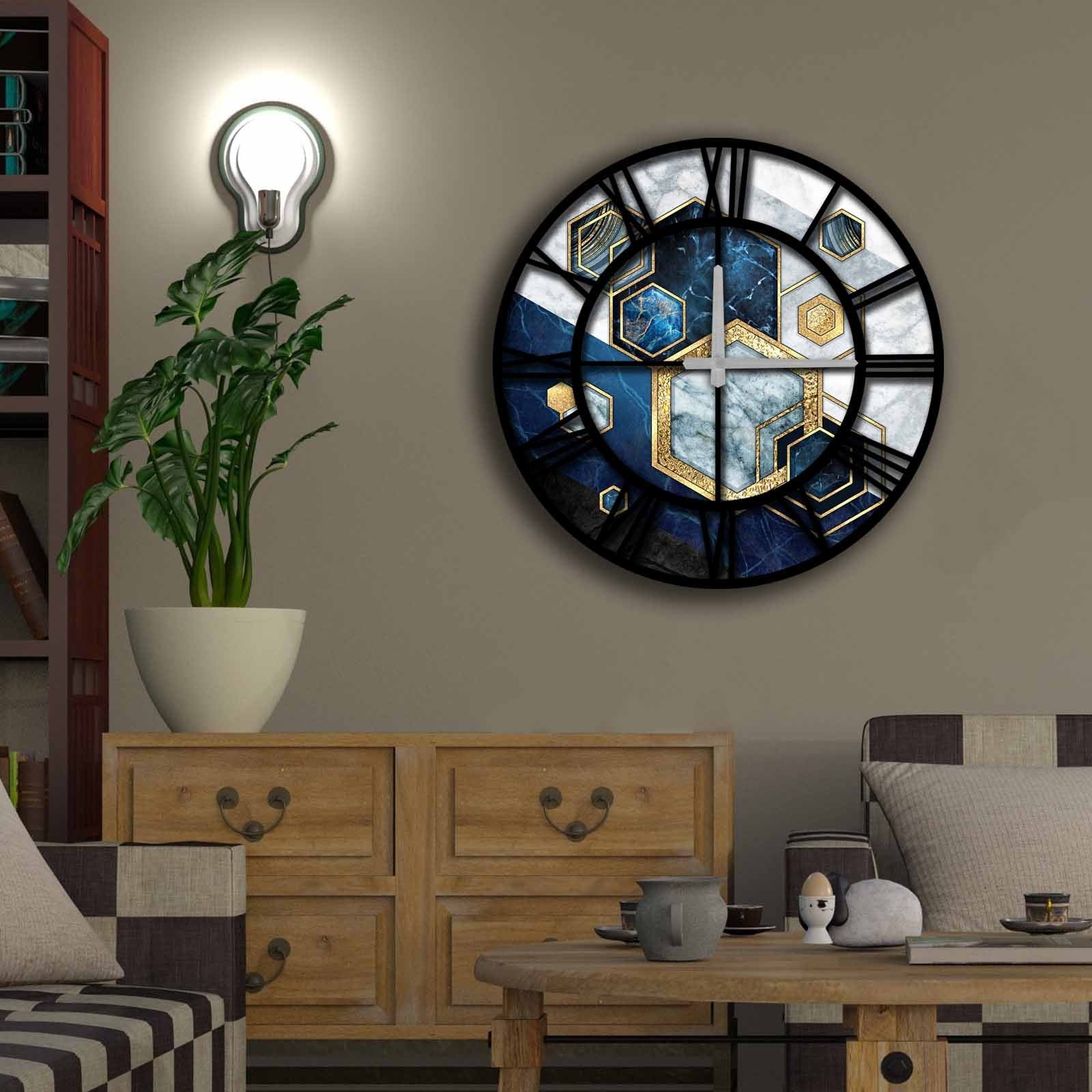 Relógio Decorativo MDF Multicolor 50cm - Design Moderno Premium