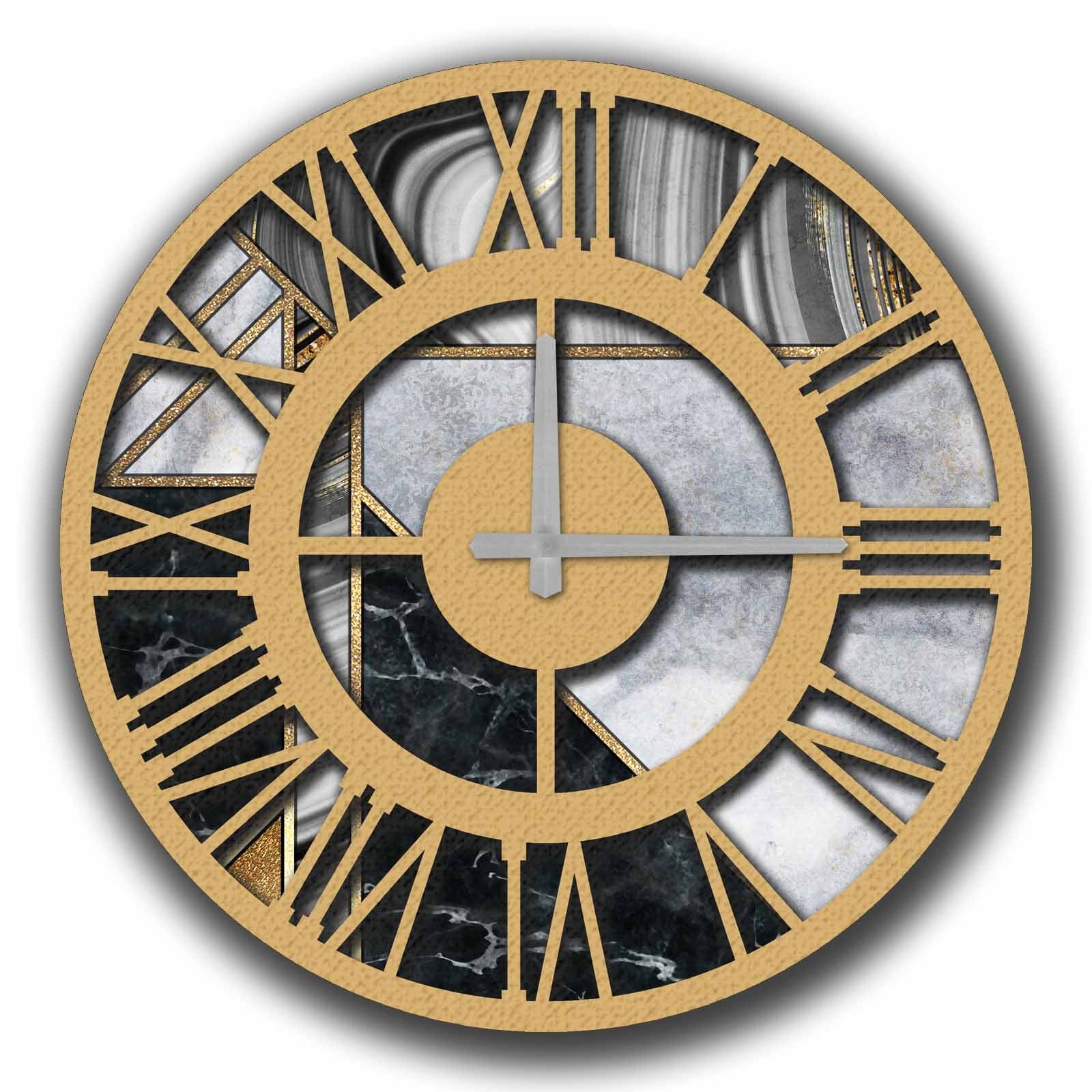 Relógio Decorativo MDF Multicolor 50cm - Design Moderno Premium