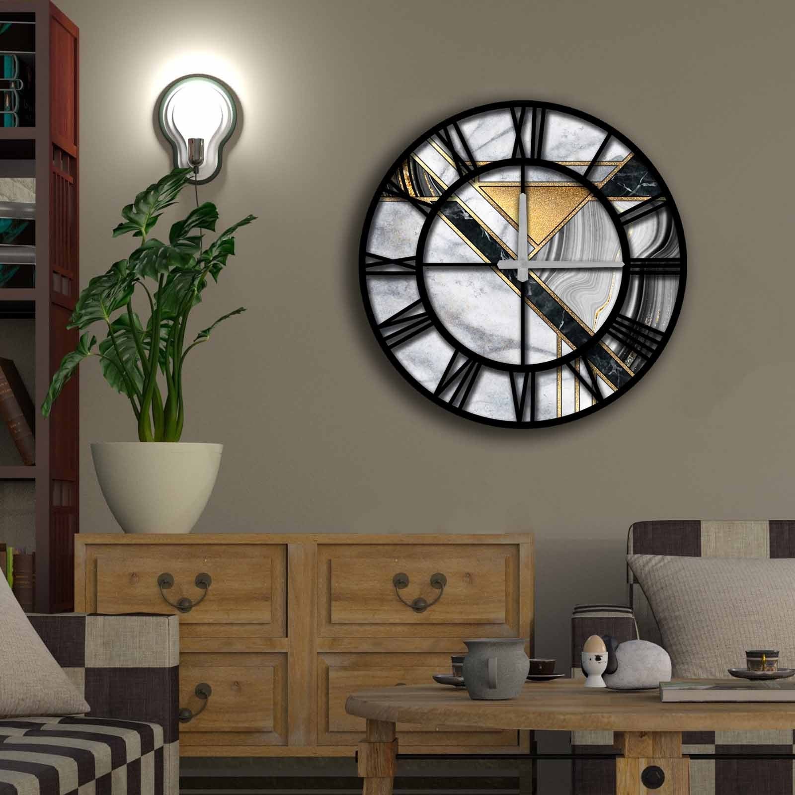 Relógio Decorativo MDF Multicolor 50cm - Design Moderno Premium