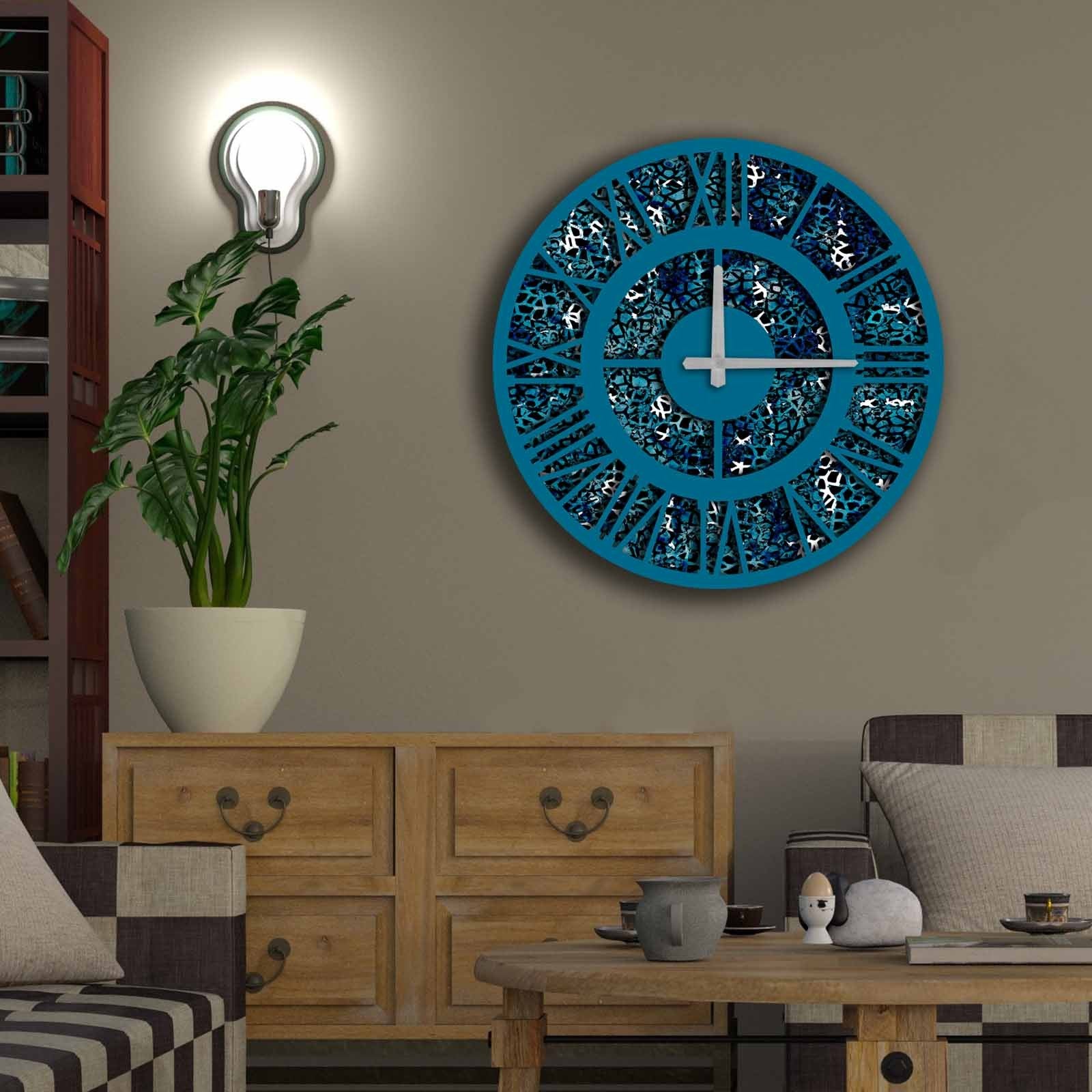 Relógio Decorativo MDF Multicolor 50cm - Design Moderno Premium