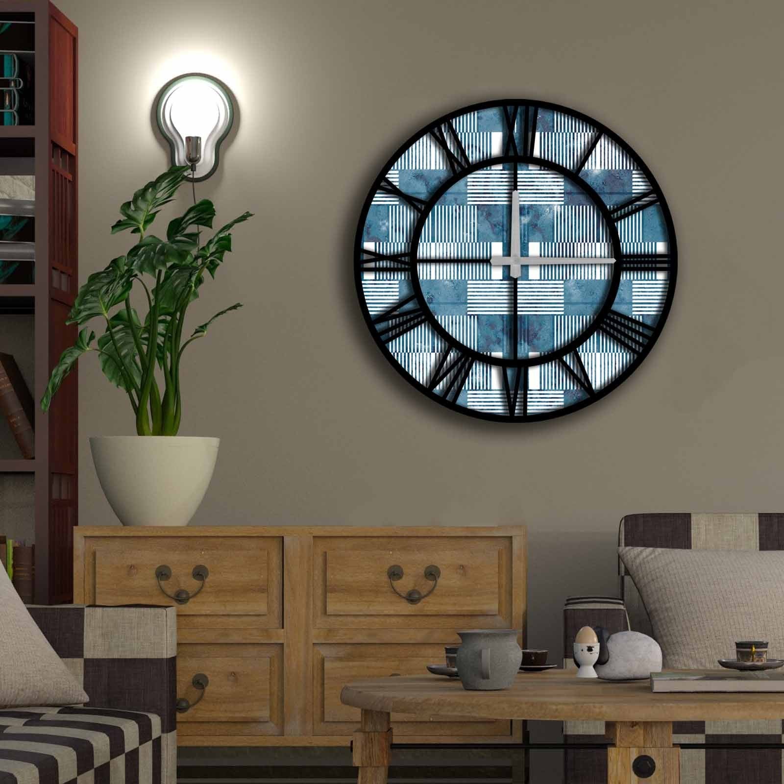 Relógio de Parede Decorativo MDF 50cm - Design Multicolor