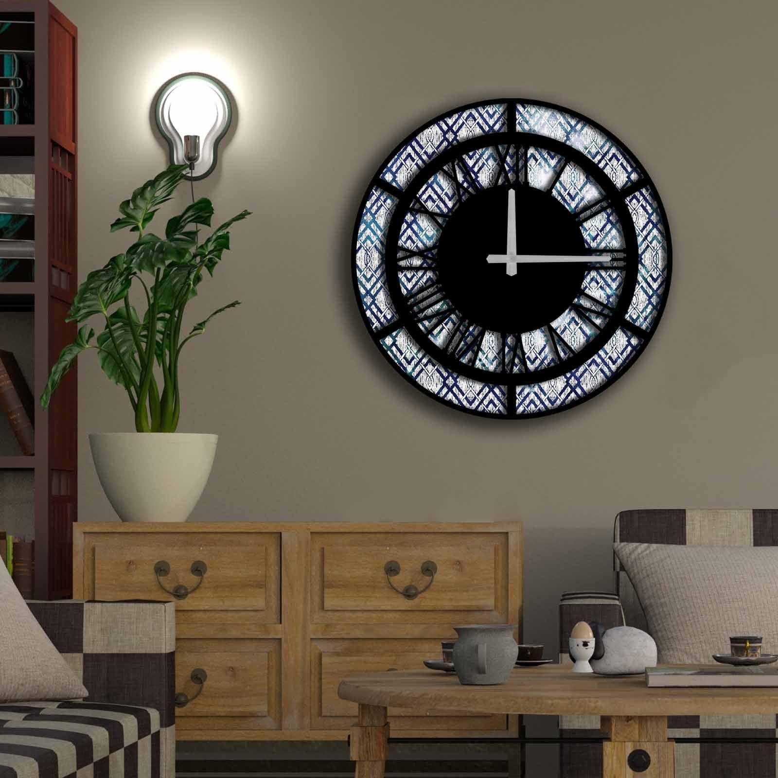 Relógio Decorativo MDF Multicolor 50cm - Design Premium