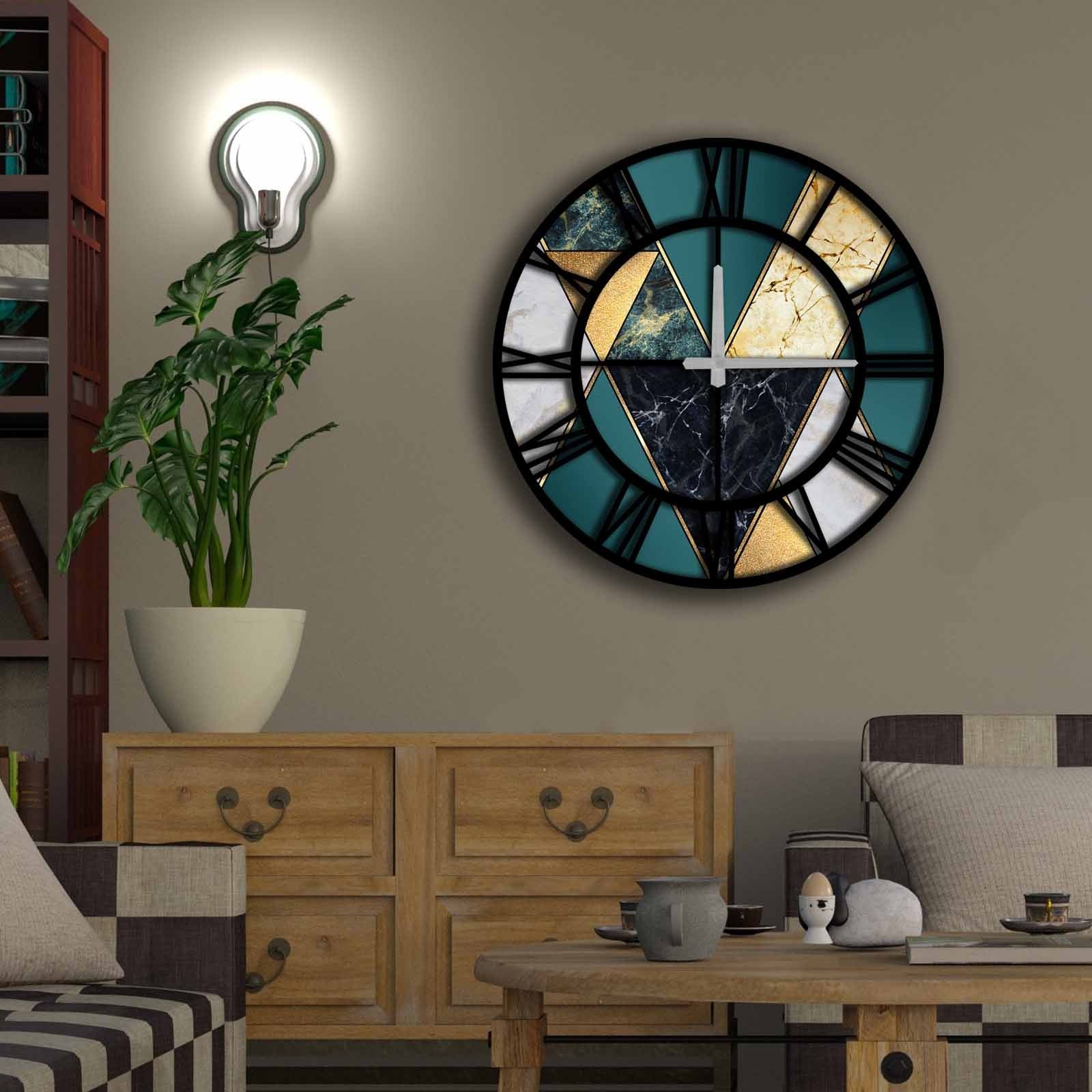 Relógio de Parede Decorativo em MDF 100% (5 mm), Multicolor, Ø 50 cm – 5050MS-073