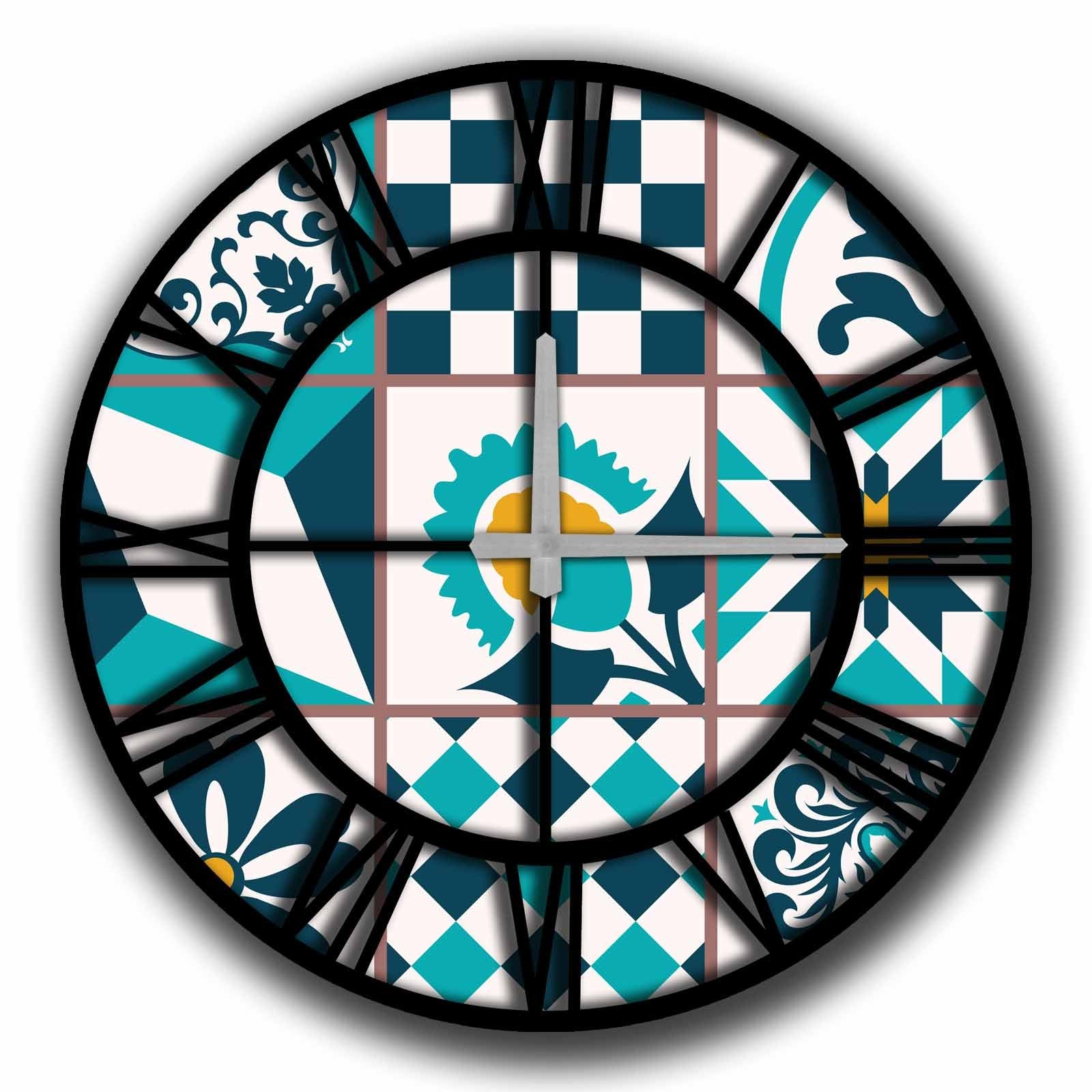 Relógio Decorativo MDF Multicolor 50cm - Design Exclusivo Premium