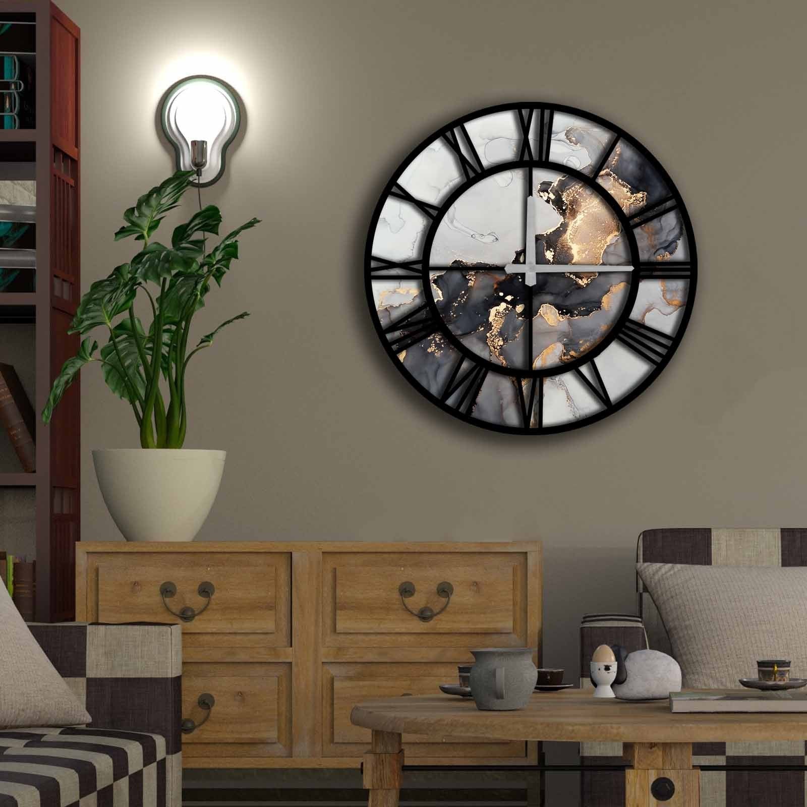 Relógio Decorativo MDF Multicolor Ø50 cm, 5 mm (5050MS-079)