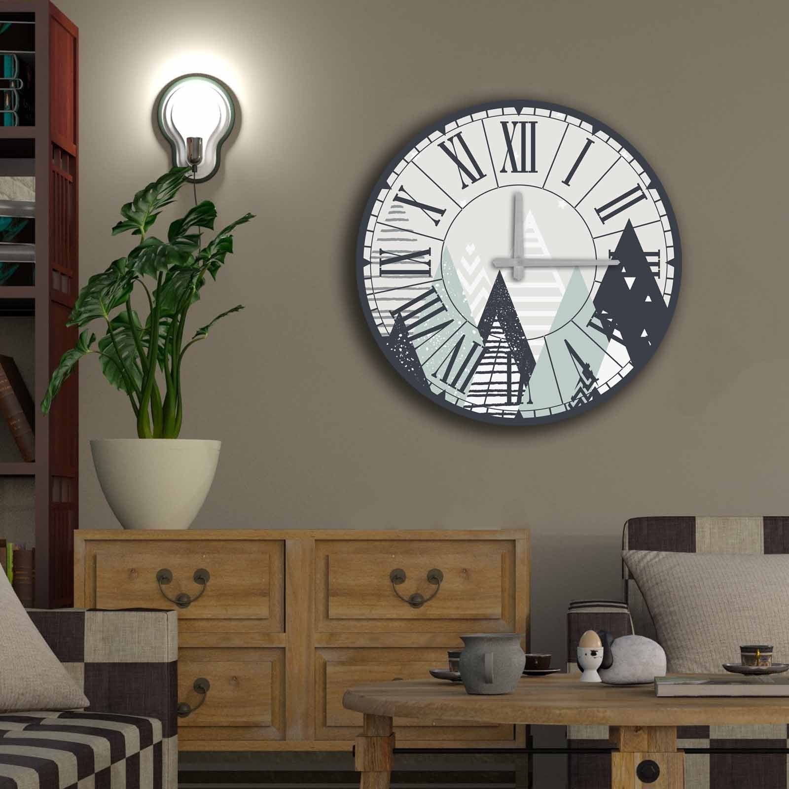 Relógio Decorativo MDF Multicolor 50cm - Design Moderno Premium