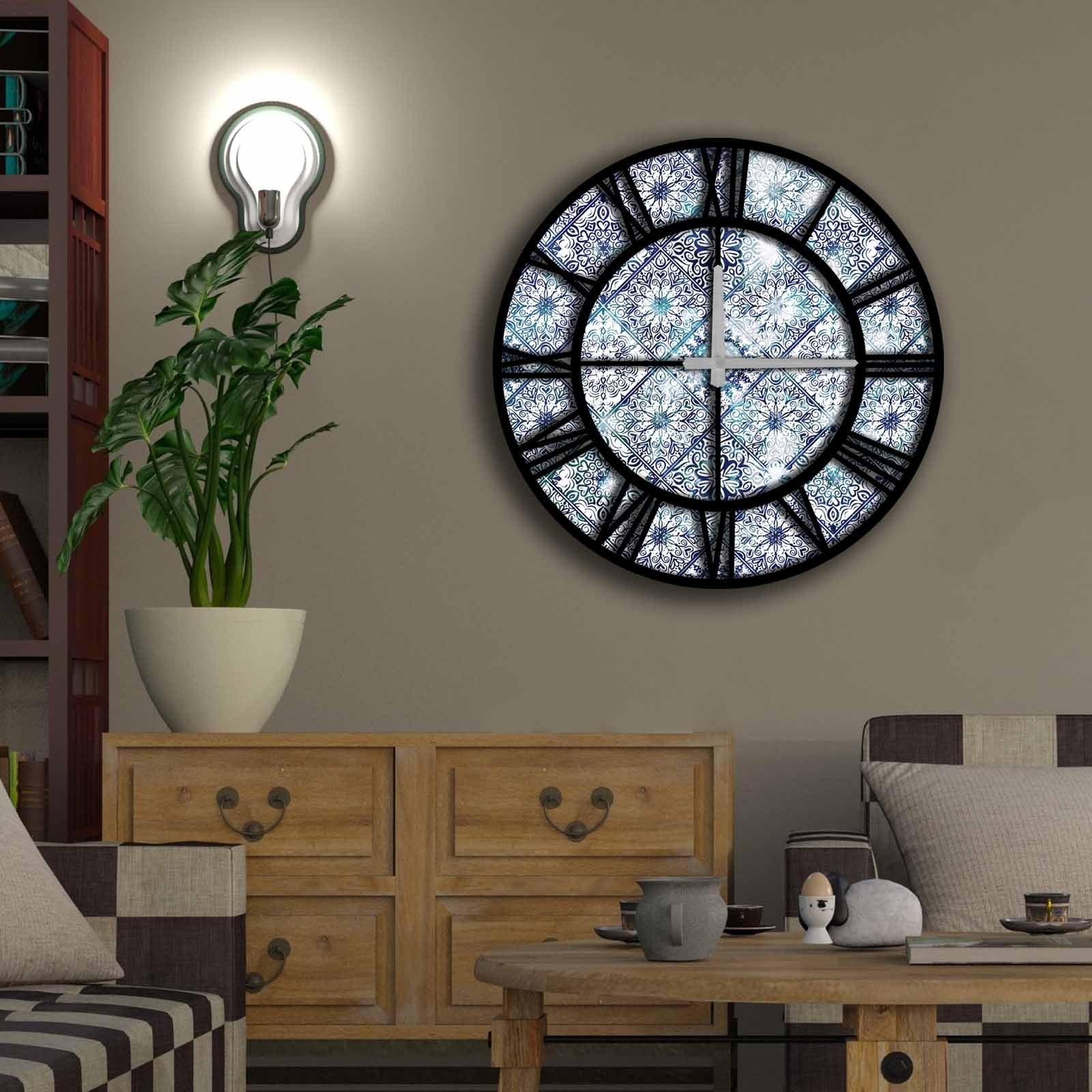 Relógio Decorativo MDF Multicolor 50cm - Design Exclusivo