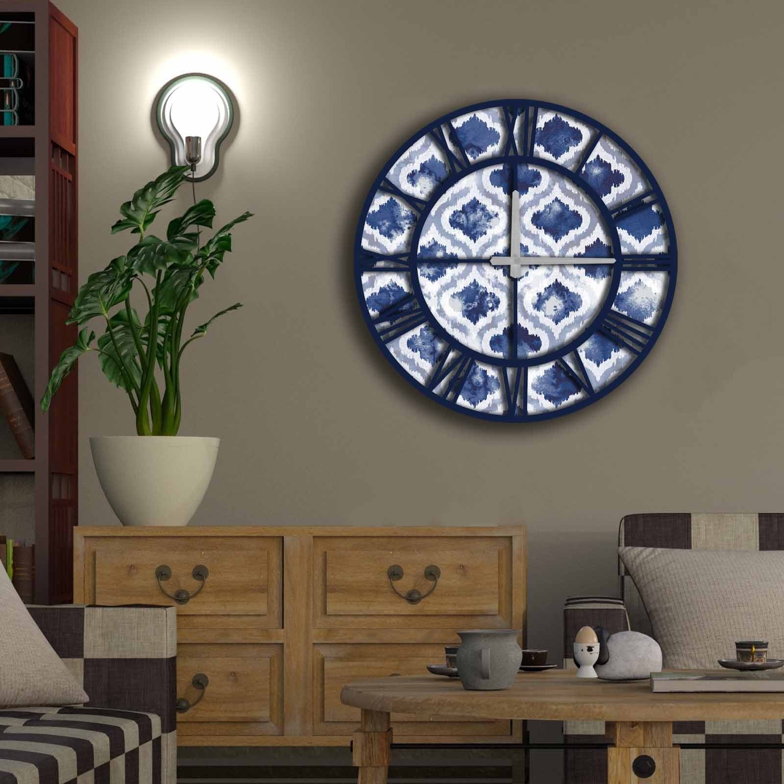 Relógio Decorativo MDF Multicolor 50cm - Design Moderno Premium
