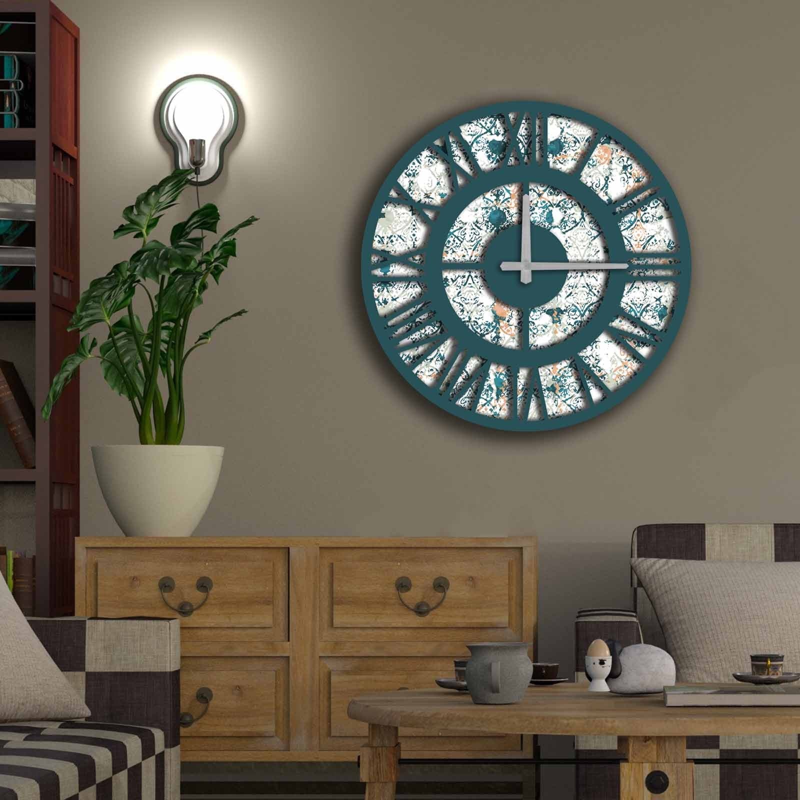 Relógio Decorativo MDF Multicolor 50cm - Design Moderno Premium