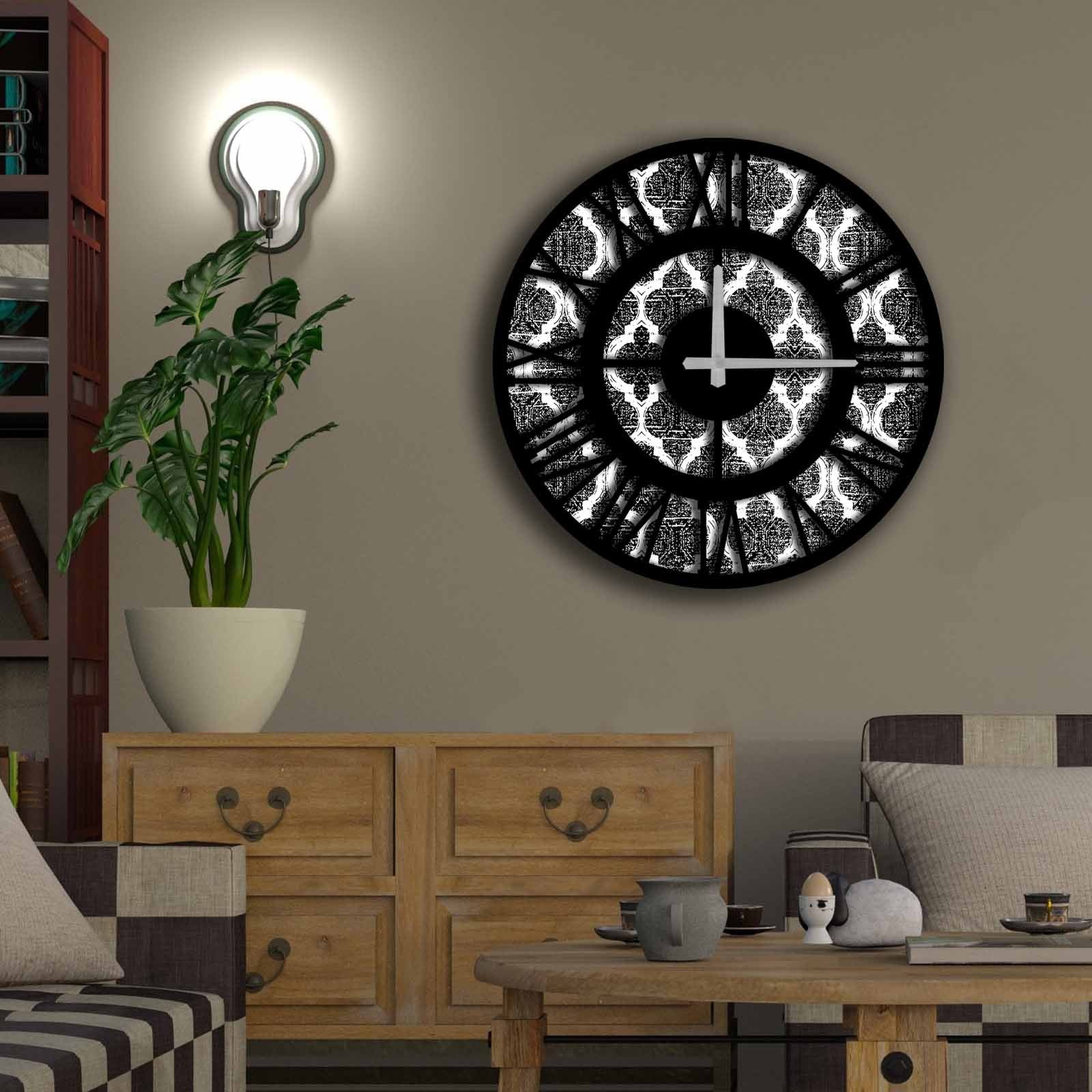 Relógio Decorativo MDF Multicolor 50cm - Design Moderno
