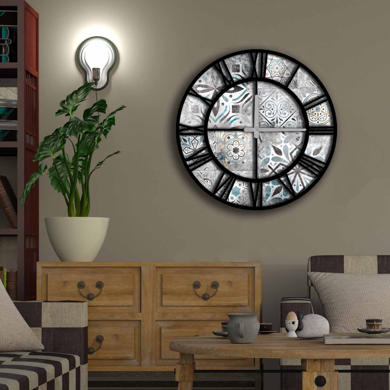 Relógio Decorativo MDF Multicolor Premium 50cm - Design Moderno