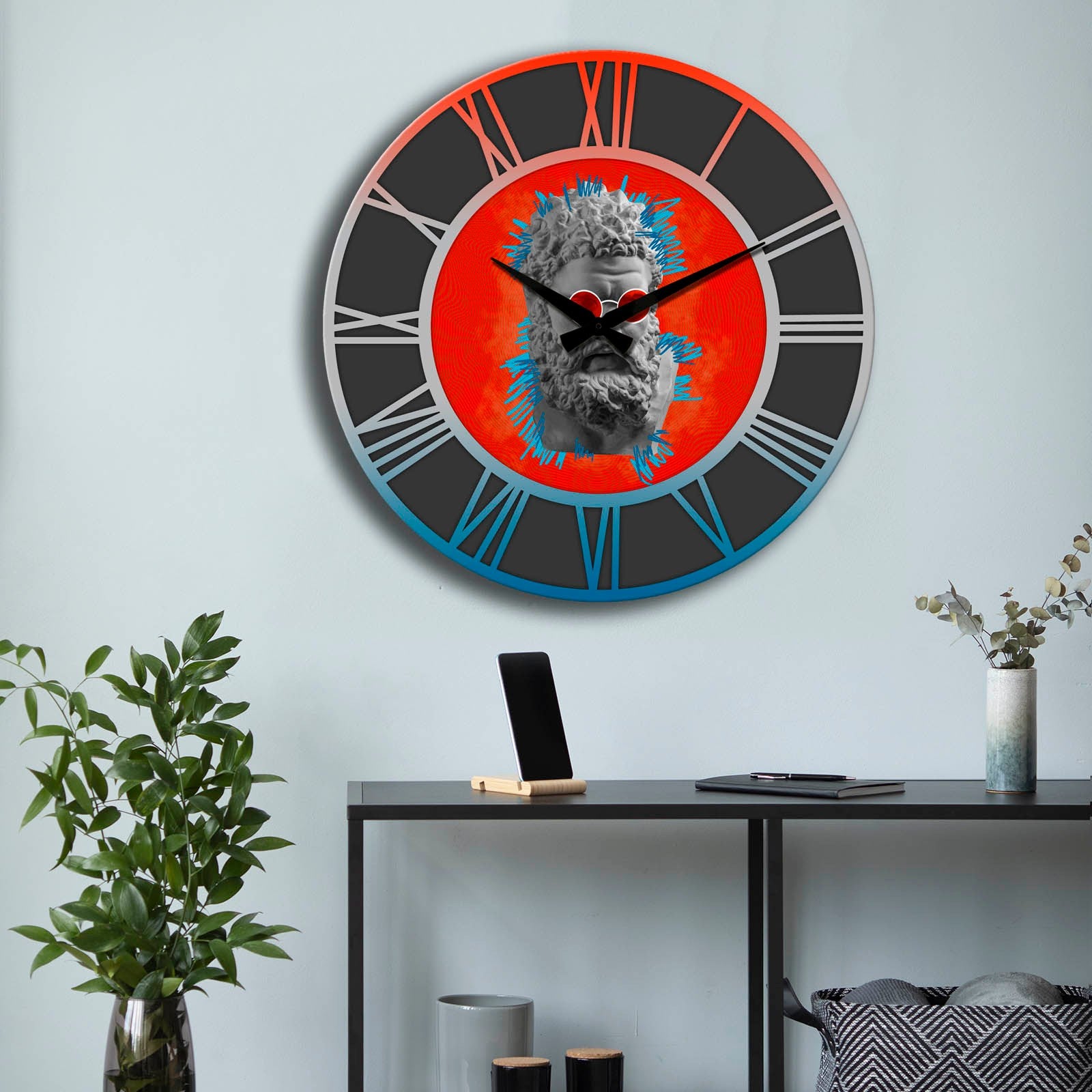 Relógio Decorativo MDF Multicolor - Design Moderno 50cm