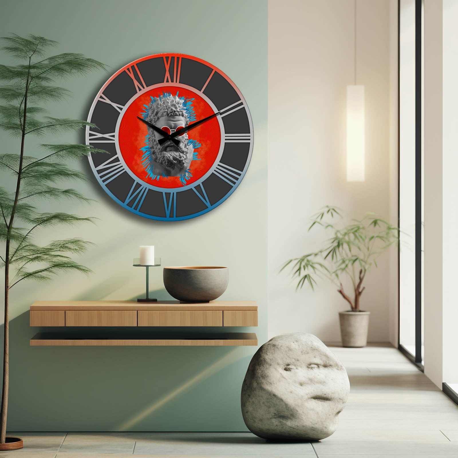 Relógio Decorativo MDF Multicolor - Design Moderno 50cm