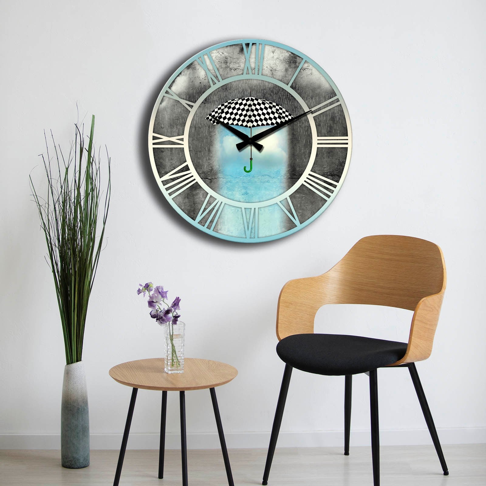 Relógio Decorativo MDF Multicolor 50cm - Design Moderno